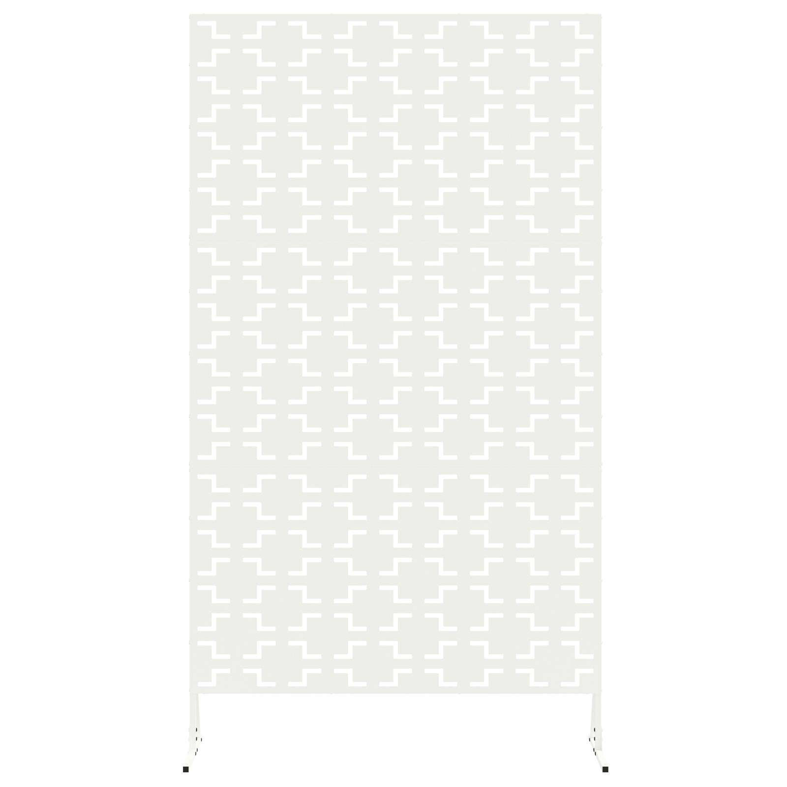 vidaXL Metallzaunpanel Weiß Metall Groß Dekorative Intarsien