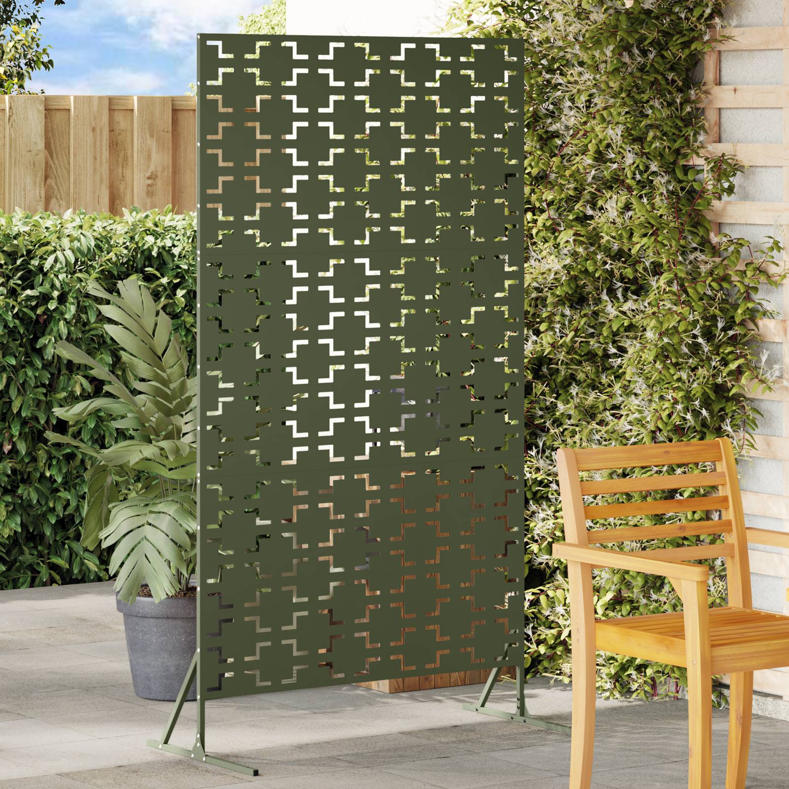 vidaXL Sichtschutz Olivgrün 100x50x180 cm aus Stahl