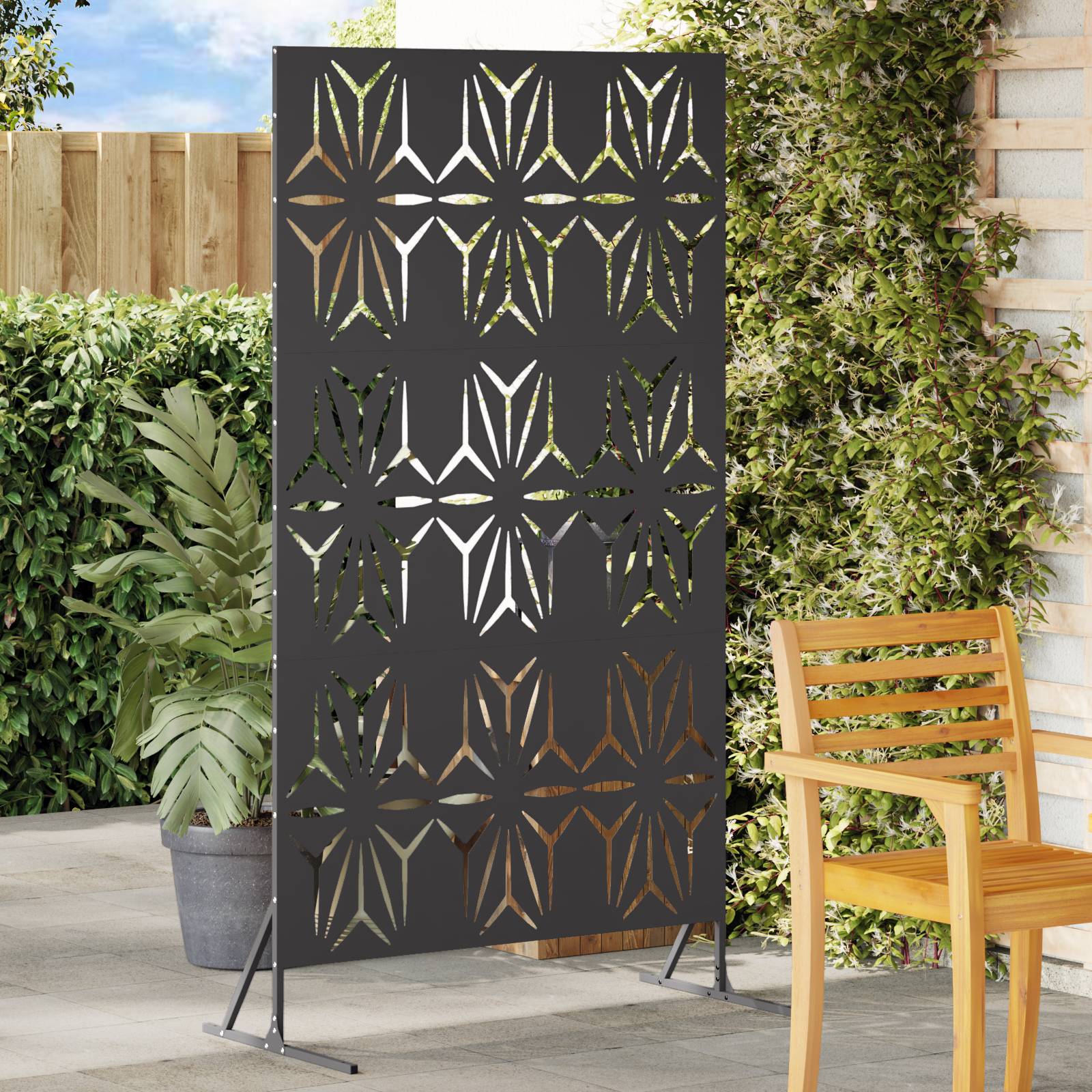 vidaXL Sichtschutz - Schwarz, 100x50x180 cm, Stahl.