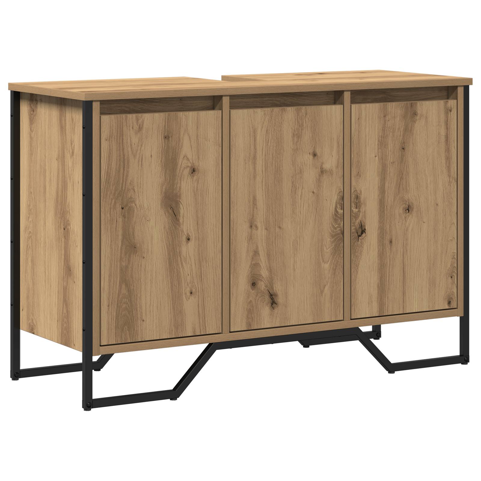 vidaXL Waschbeckenschrank Eiche 91x35x60 cm Holzwerkstoff
