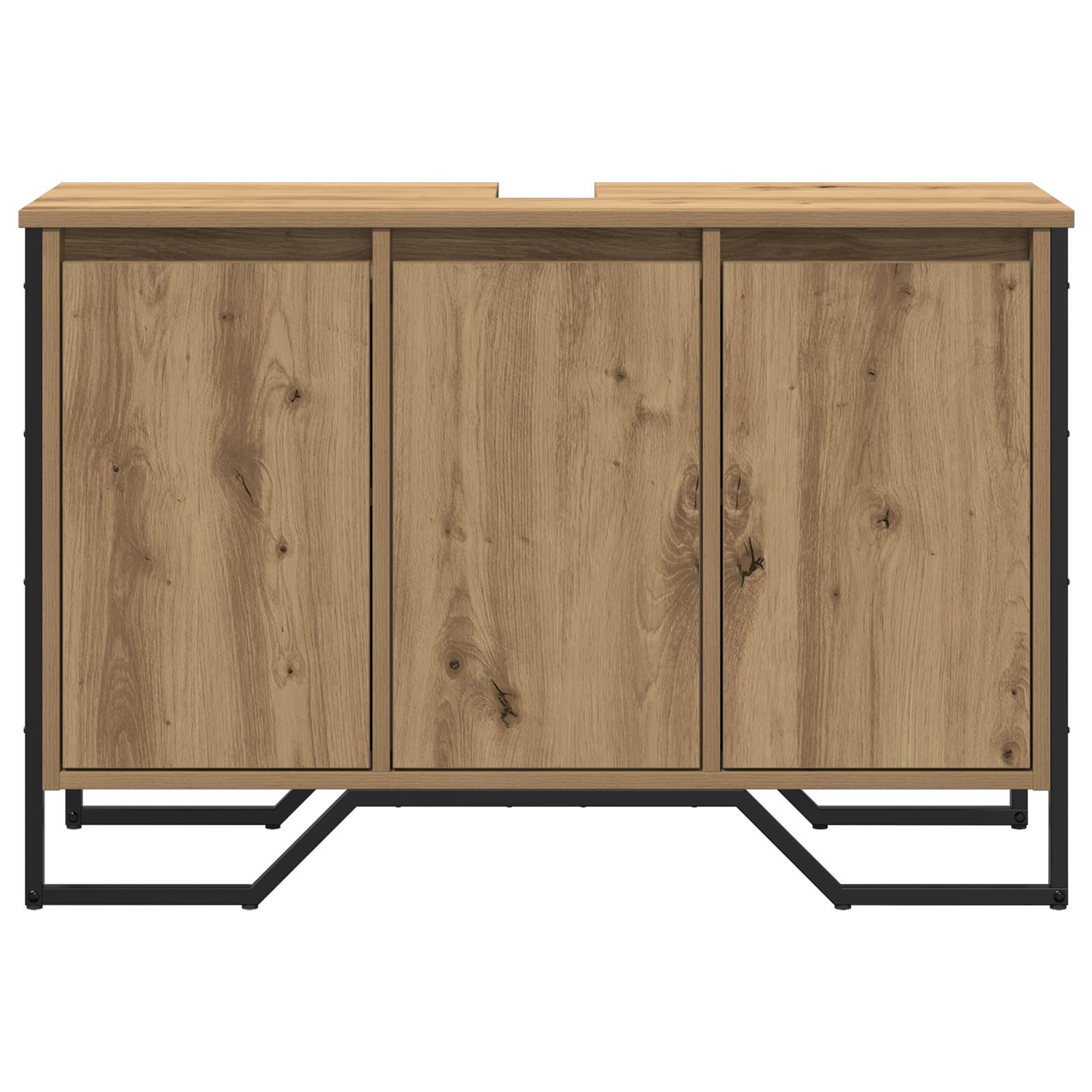 vidaXL Waschbeckenschrank Eiche 91x35x60 cm Holzwerkstoff