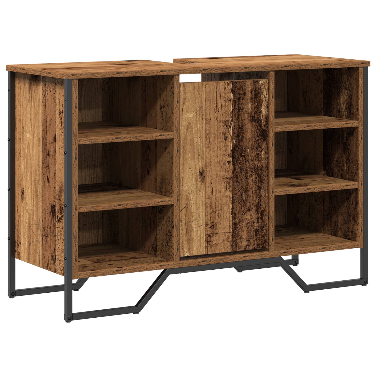 vidaXL Waschbeckenschrank Altes Holz 91x35x60 cm Holzwerkstoff