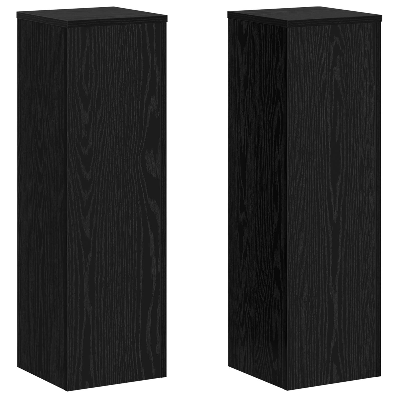 vidaXL Pflanzenständer 2 Stück Schwarze Eiche 25x25x80 cm Schichtholz