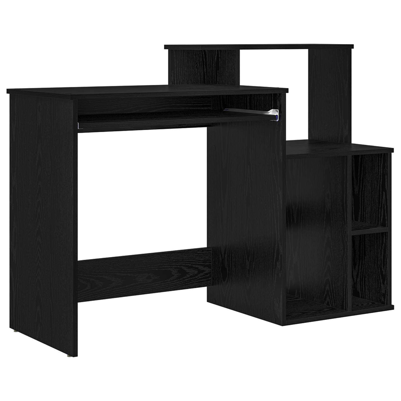vidaXL Schreibtisch mit Stauraum Schwarze Eiche 120,5x44x88,5 cm Holzwerkstoff