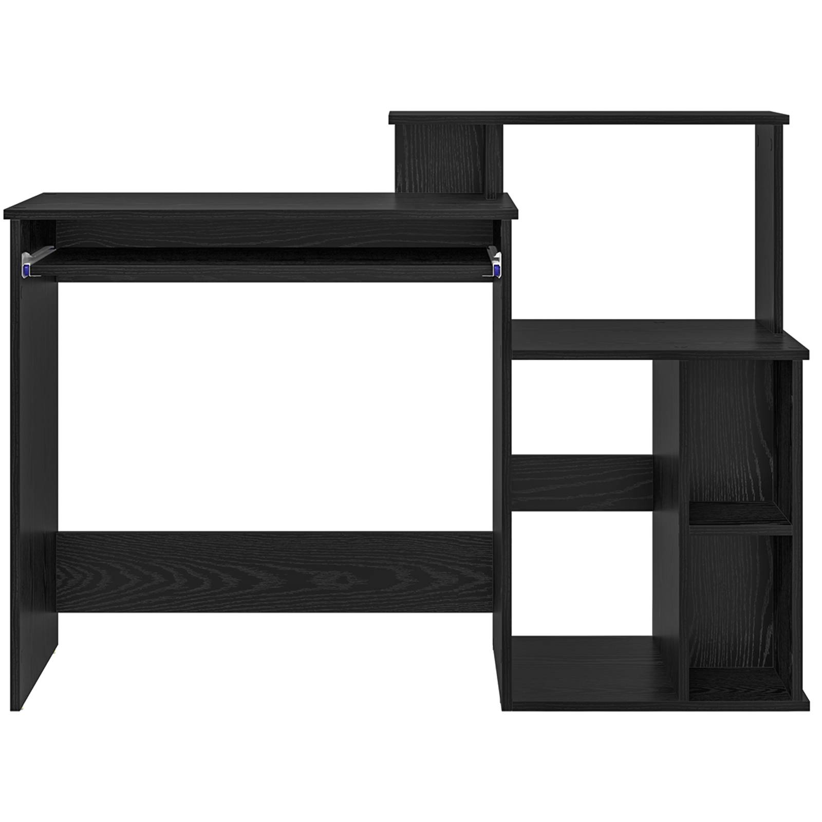vidaXL Schreibtisch mit Stauraum Schwarze Eiche 120,5x44x88,5 cm Holzwerkstoff
