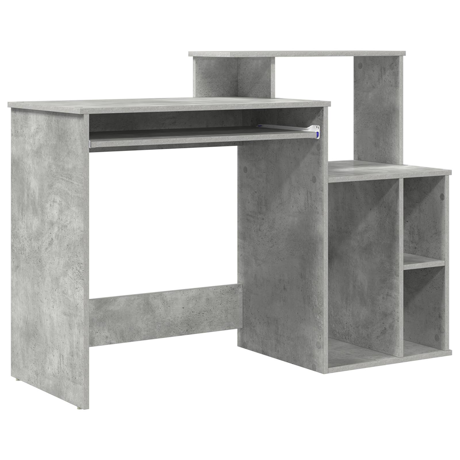 vidaXL Schreibtisch mit Stauraum Betongrau 120.5x44x88.5 cm Holzwerkstoff