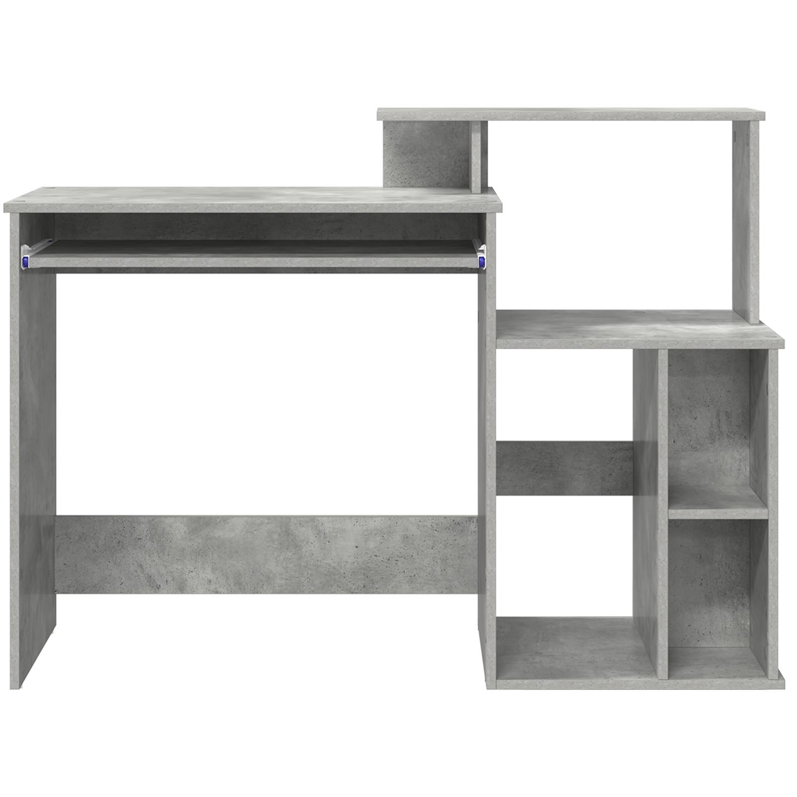 vidaXL Schreibtisch mit Stauraum Betongrau 120.5x44x88.5 cm Holzwerkstoff