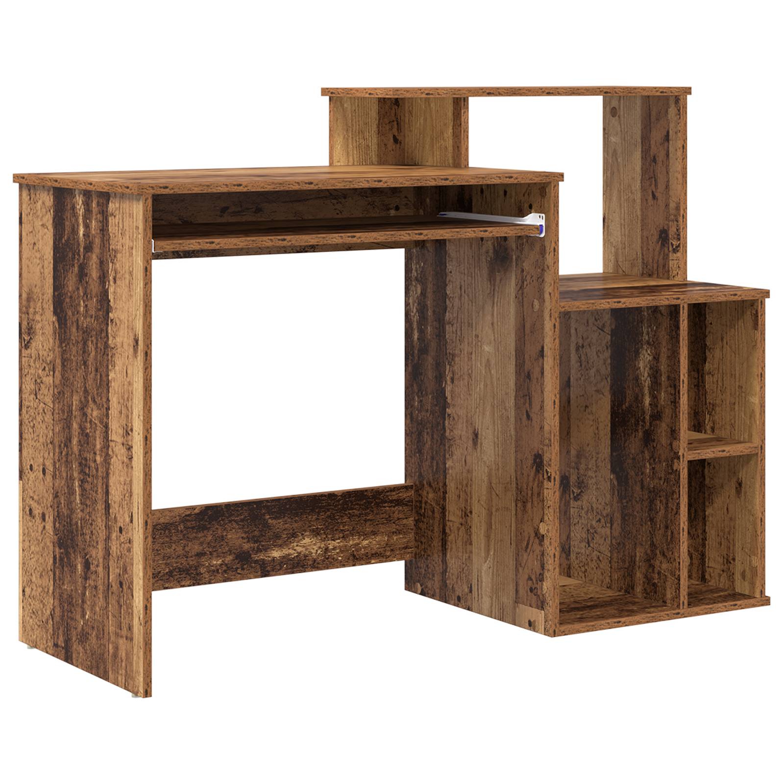 vidaXL Schreibtisch mit Stauraum Alter Holz 120,5x44x88,5 cm Holzwerkstoff