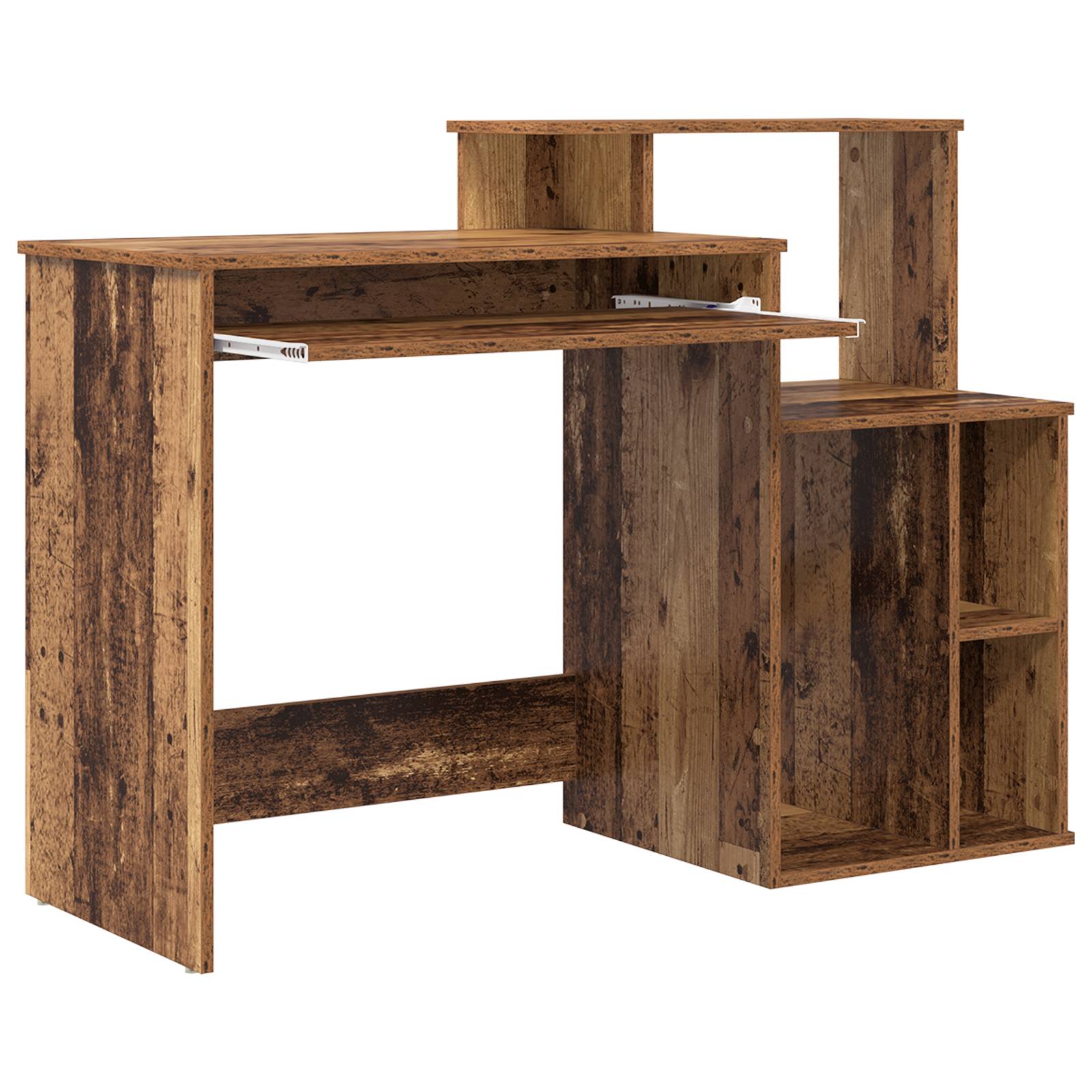 vidaXL Schreibtisch mit Stauraum Alter Holz 120,5x44x88,5 cm Holzwerkstoff