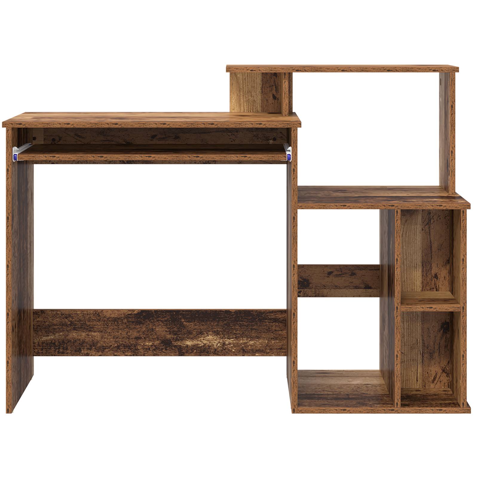 vidaXL Schreibtisch mit Stauraum Alter Holz 120,5x44x88,5 cm Holzwerkstoff