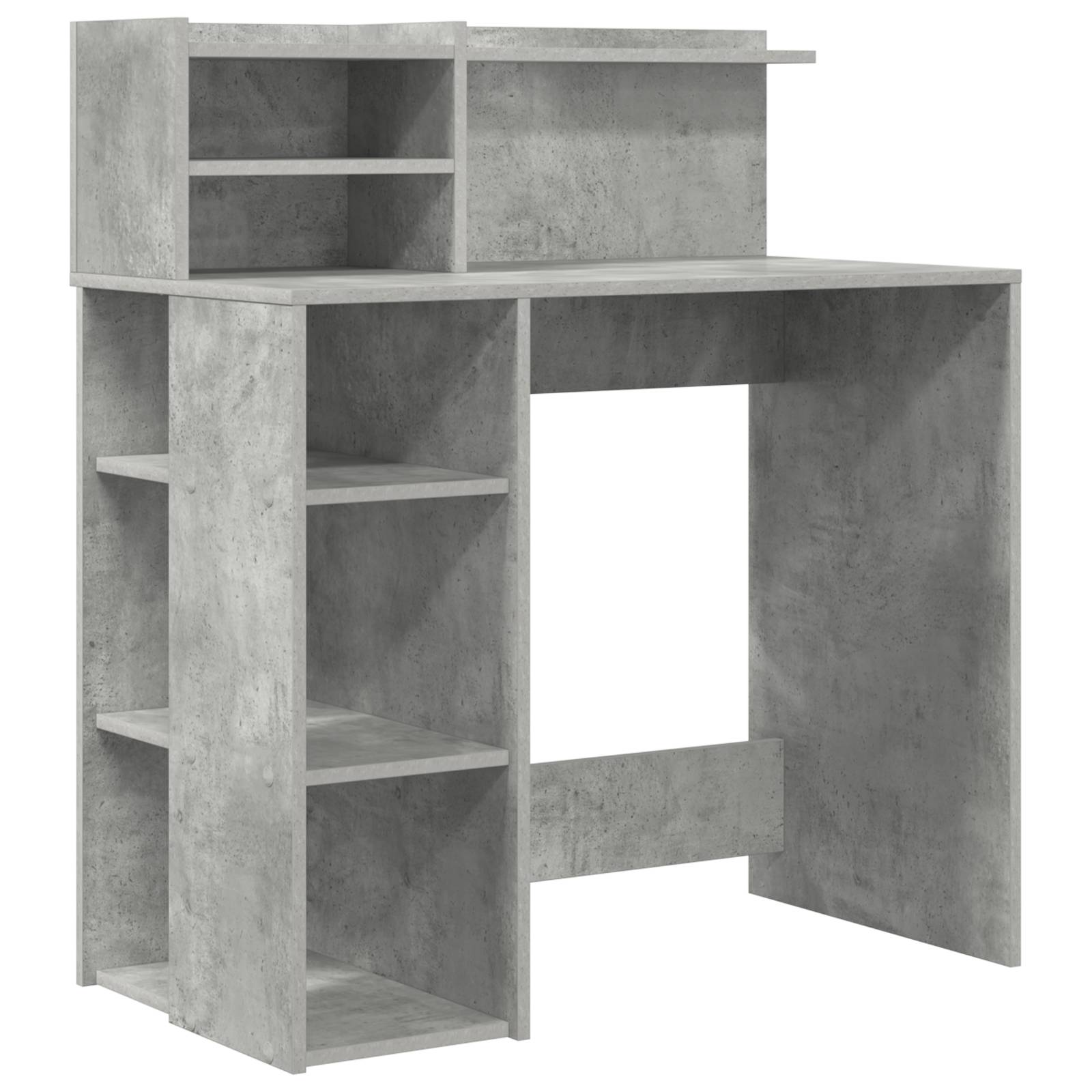 vidaXL Schreibtisch mit Stauraum Beton grau 90x48x101.5 cm Holzwerkstoff