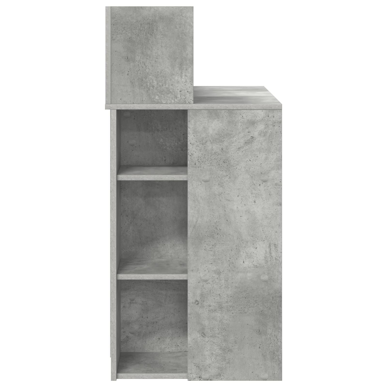 vidaXL Schreibtisch mit Stauraum Beton grau 90x48x101.5 cm Holzwerkstoff