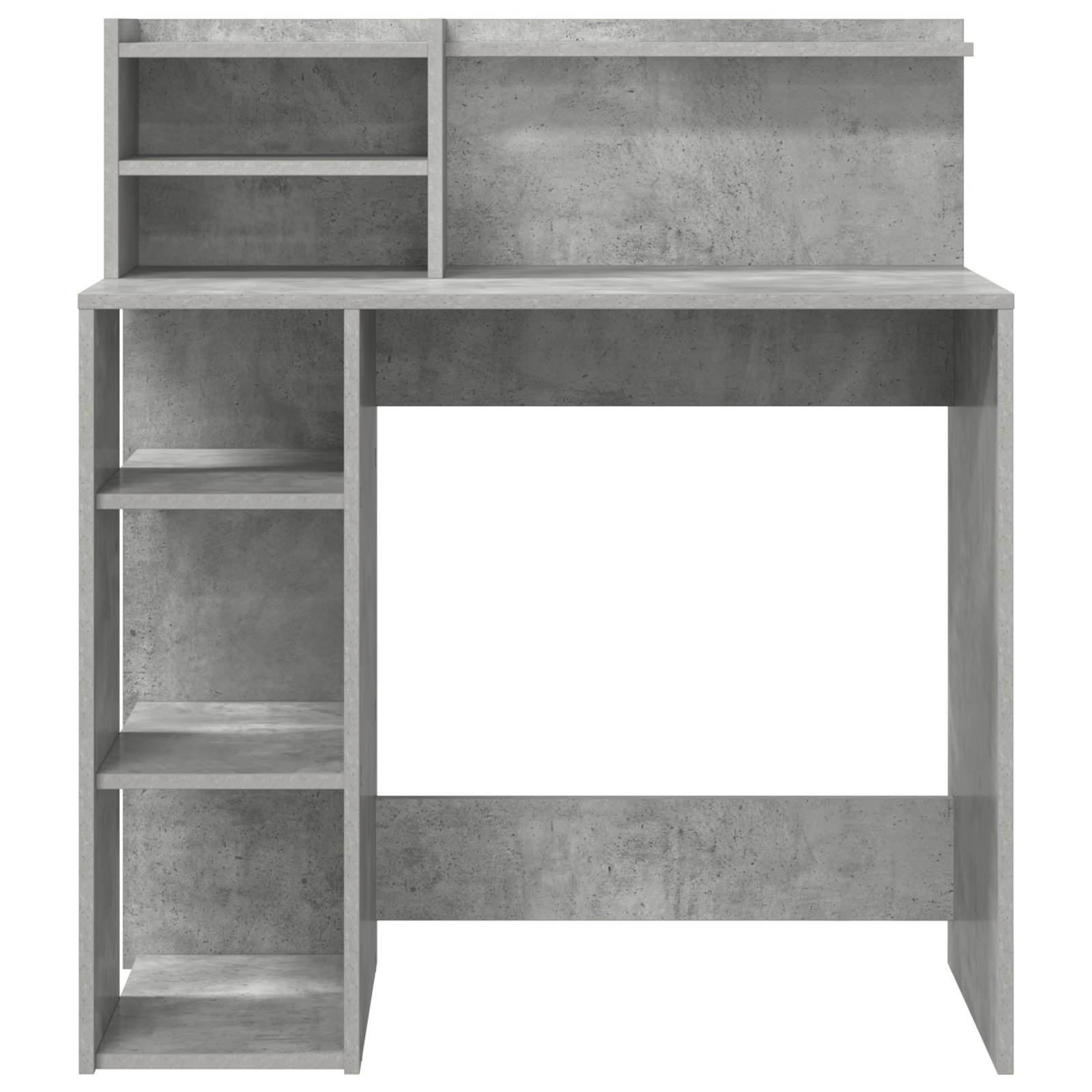 vidaXL Schreibtisch mit Stauraum Beton grau 90x48x101.5 cm Holzwerkstoff