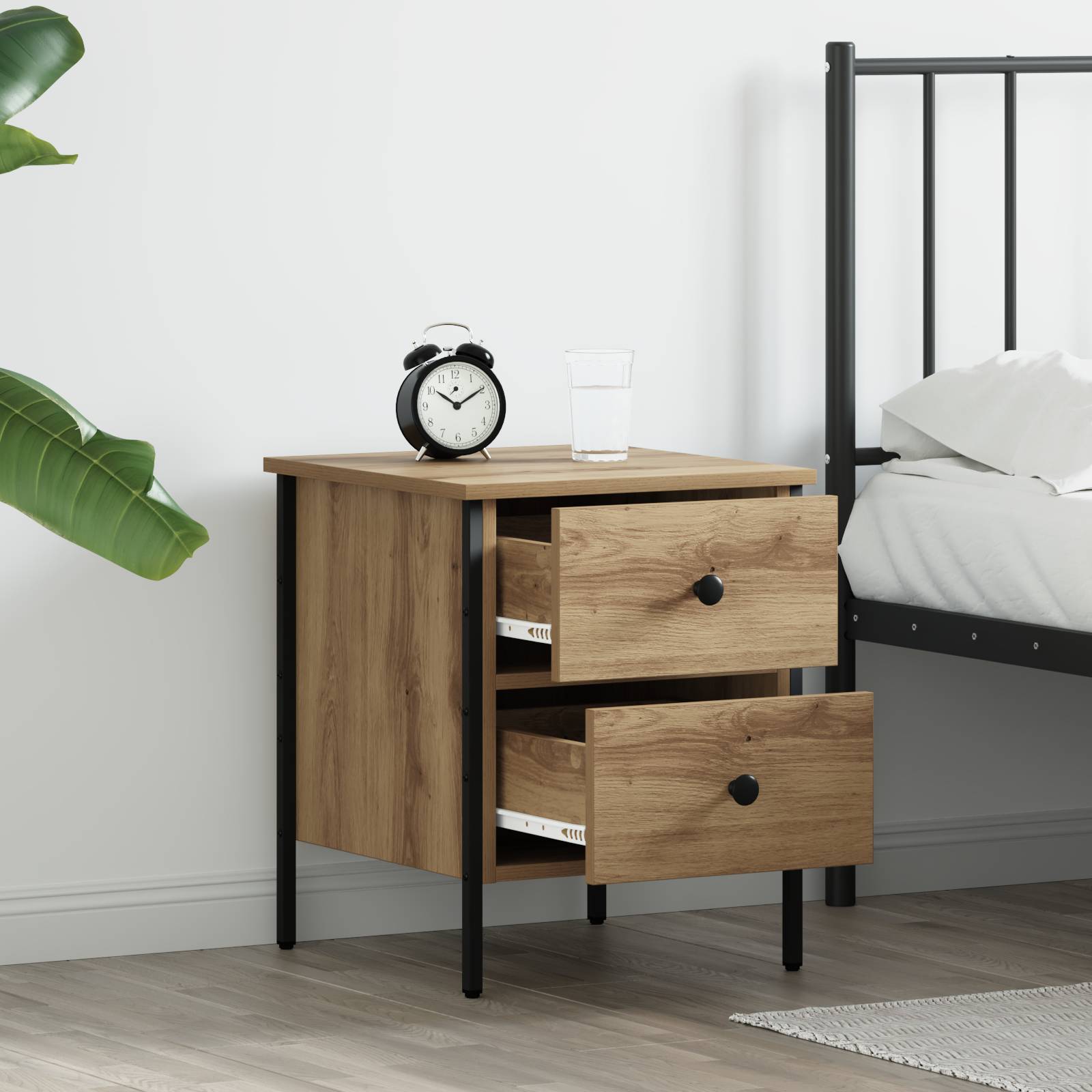 vidaXL Nachttisch Artisan Eiche 40x42x50 cm Holzwerkstoff