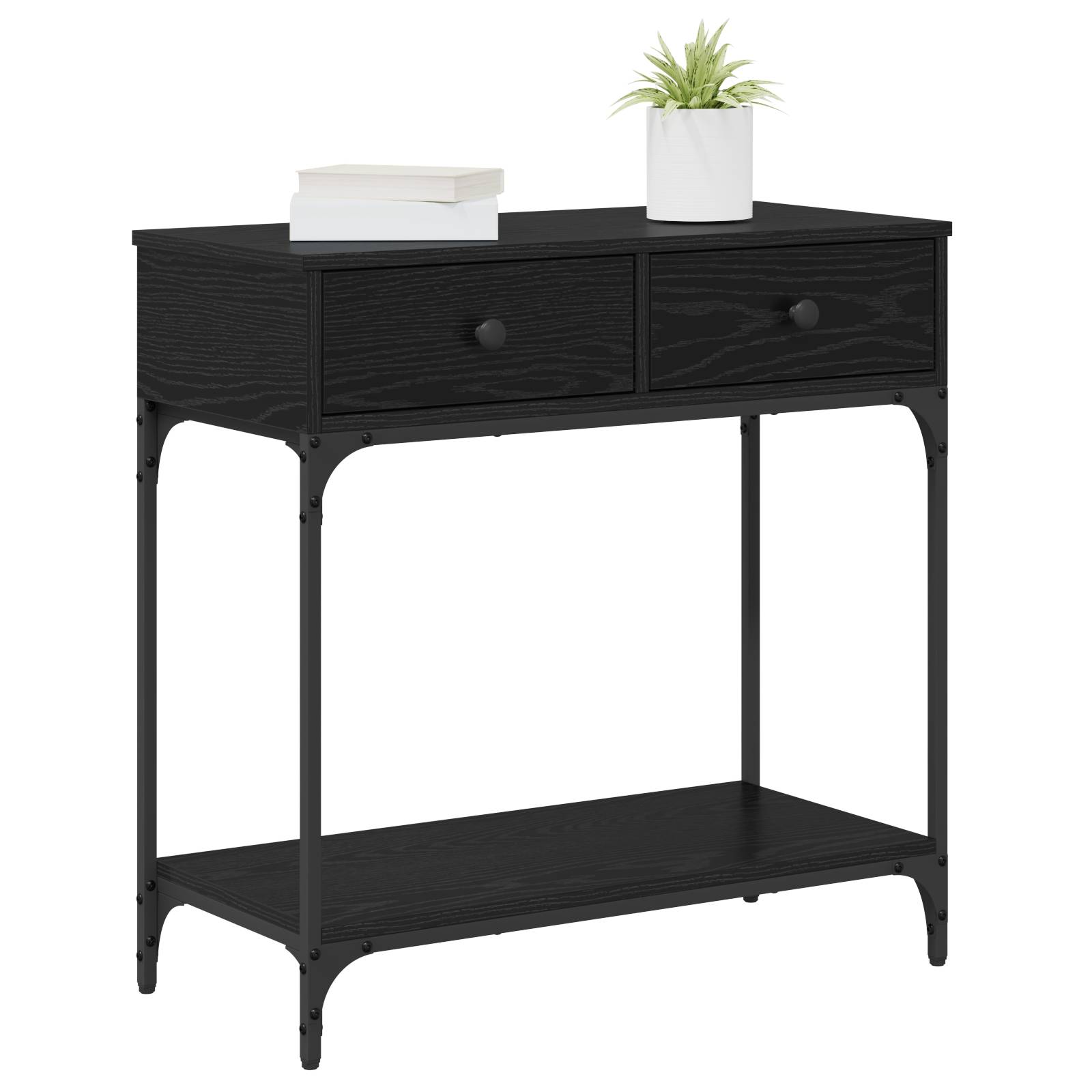 vidaXL Konsole Tisch Schwarze Eiche 75x34.5x75 cm Holzwerkstoff