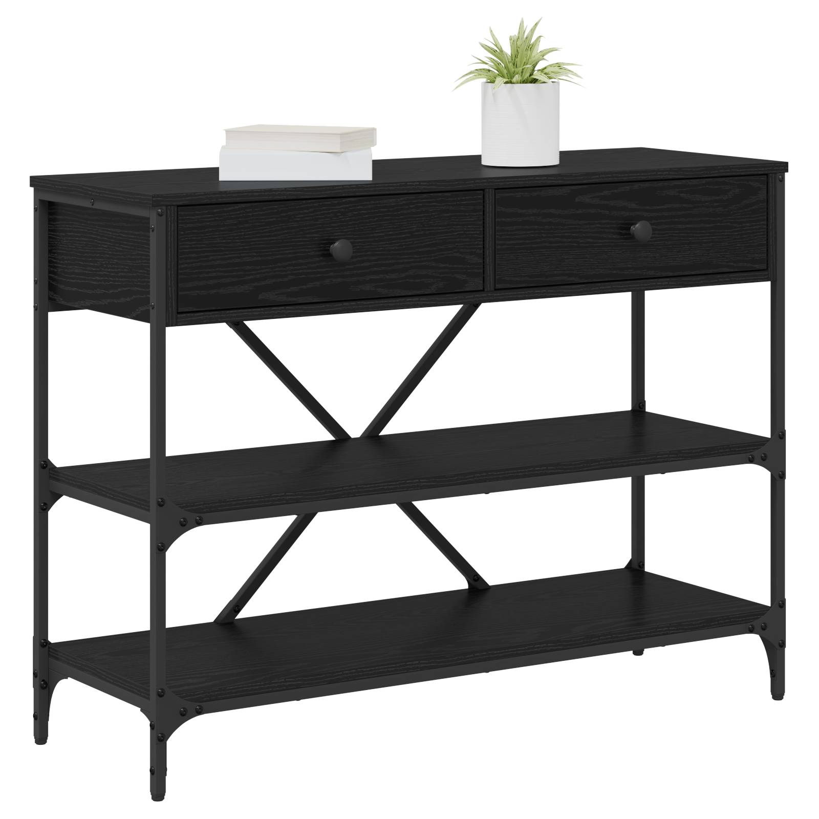vidaXL Konsolentisch Schwarze Eiche 100x34.5x75 cm Holzwerkstoff