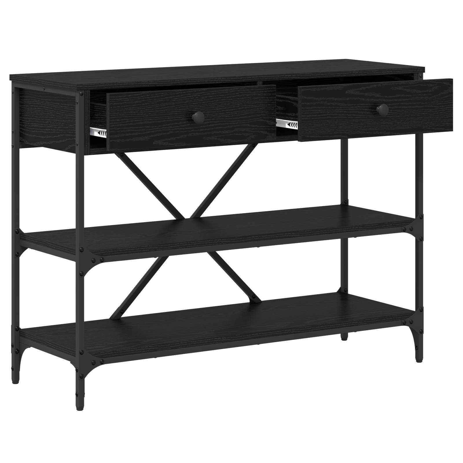 vidaXL Konsolentisch Schwarze Eiche 100x34.5x75 cm Holzwerkstoff