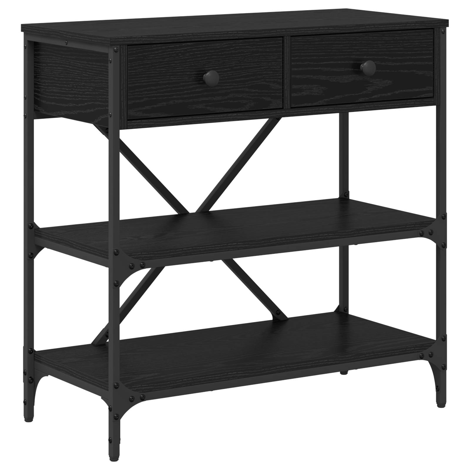 vidaXL Konsolentisch Schwarze Eiche 75x34.5x75 cm Ingenieurholz