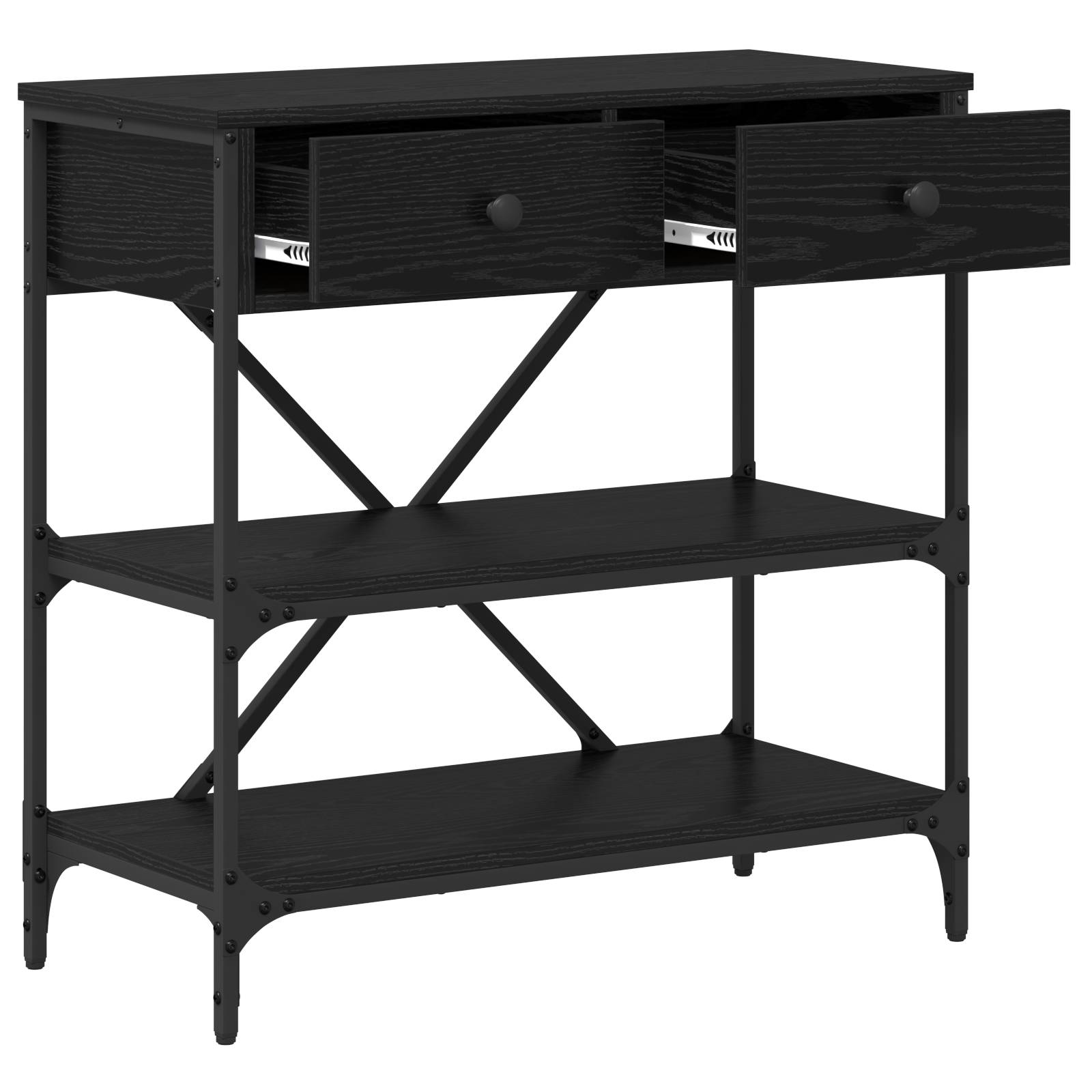 vidaXL Konsolentisch Schwarze Eiche 75x34.5x75 cm Ingenieurholz