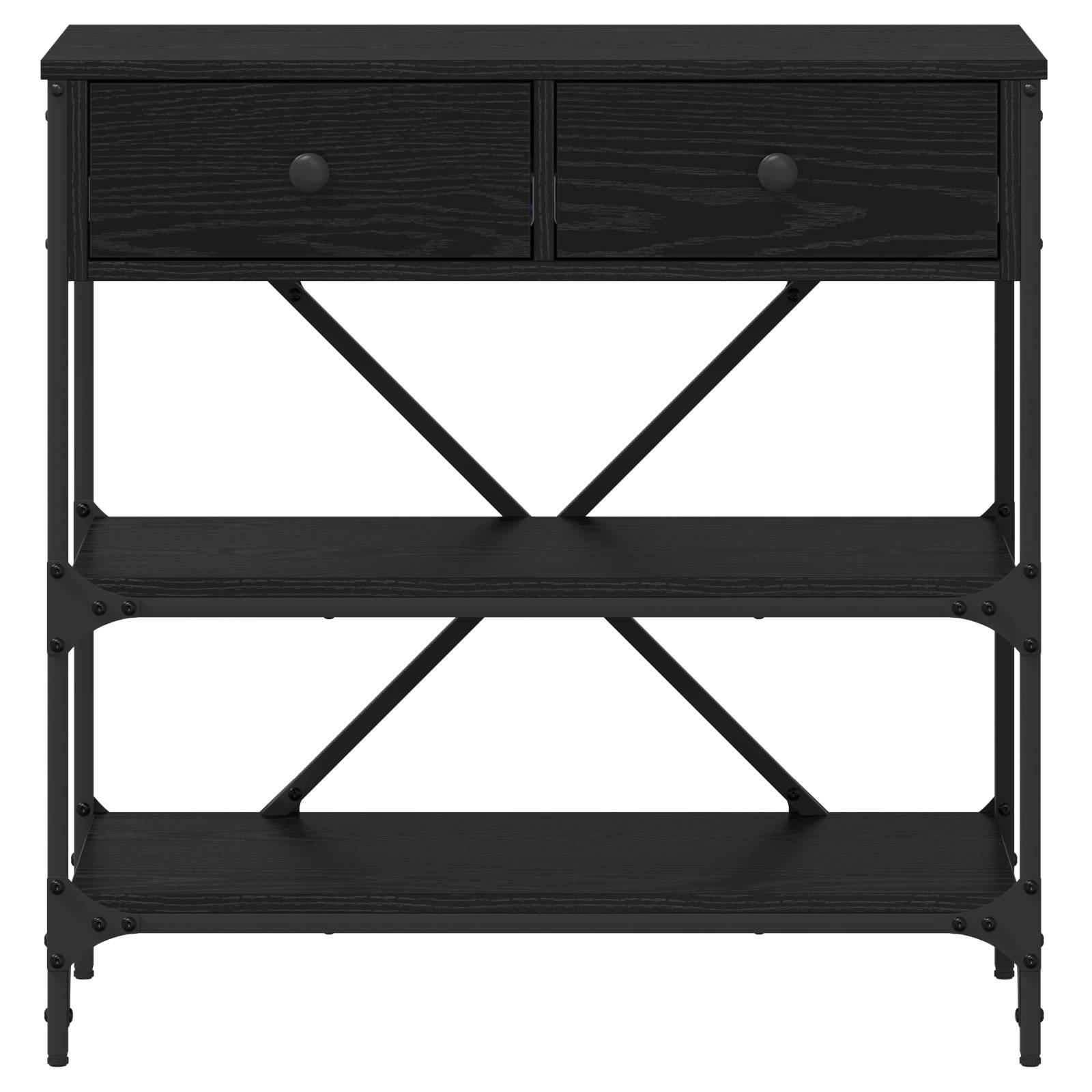 vidaXL Konsolentisch Schwarze Eiche 75x34.5x75 cm Ingenieurholz