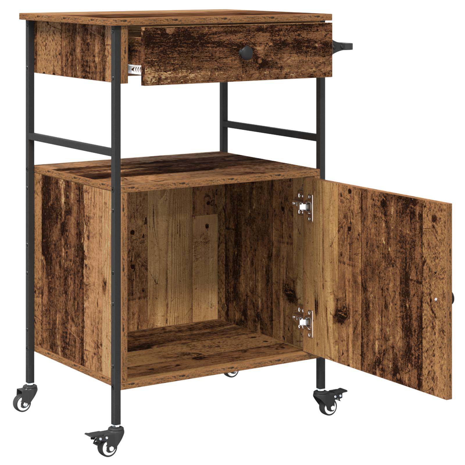 vidaXL Küchentrolley Alt Holz 56x43x89,5 cm Hergestelltes Holz