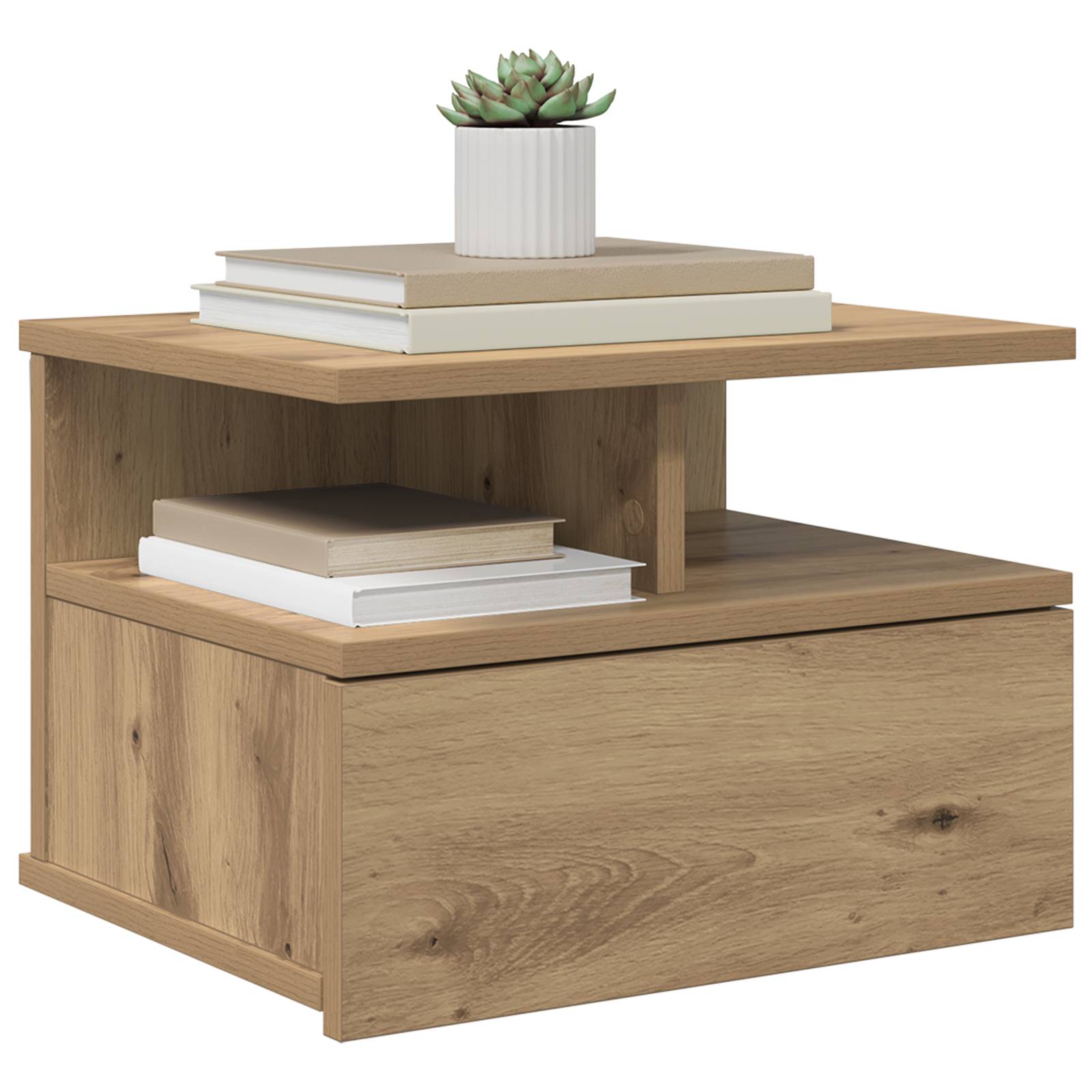 vidaXL Wand-Nachttische 2 Stk. Artisan Eiche 40x31x27 cm Holzwerkstoff