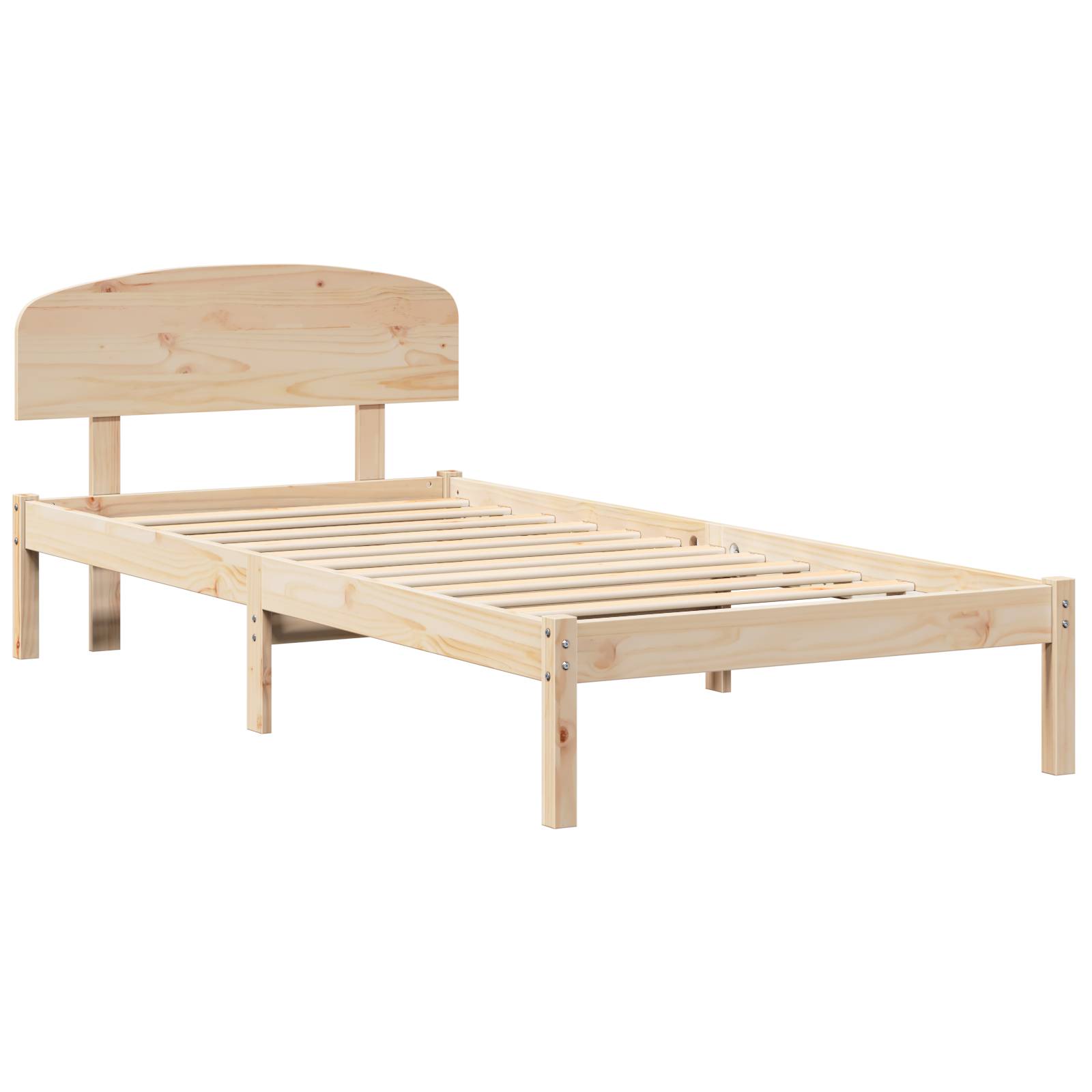 vidaXL Bettgestell mit Kopfteil 90x190 cm Massivholz Kiefer