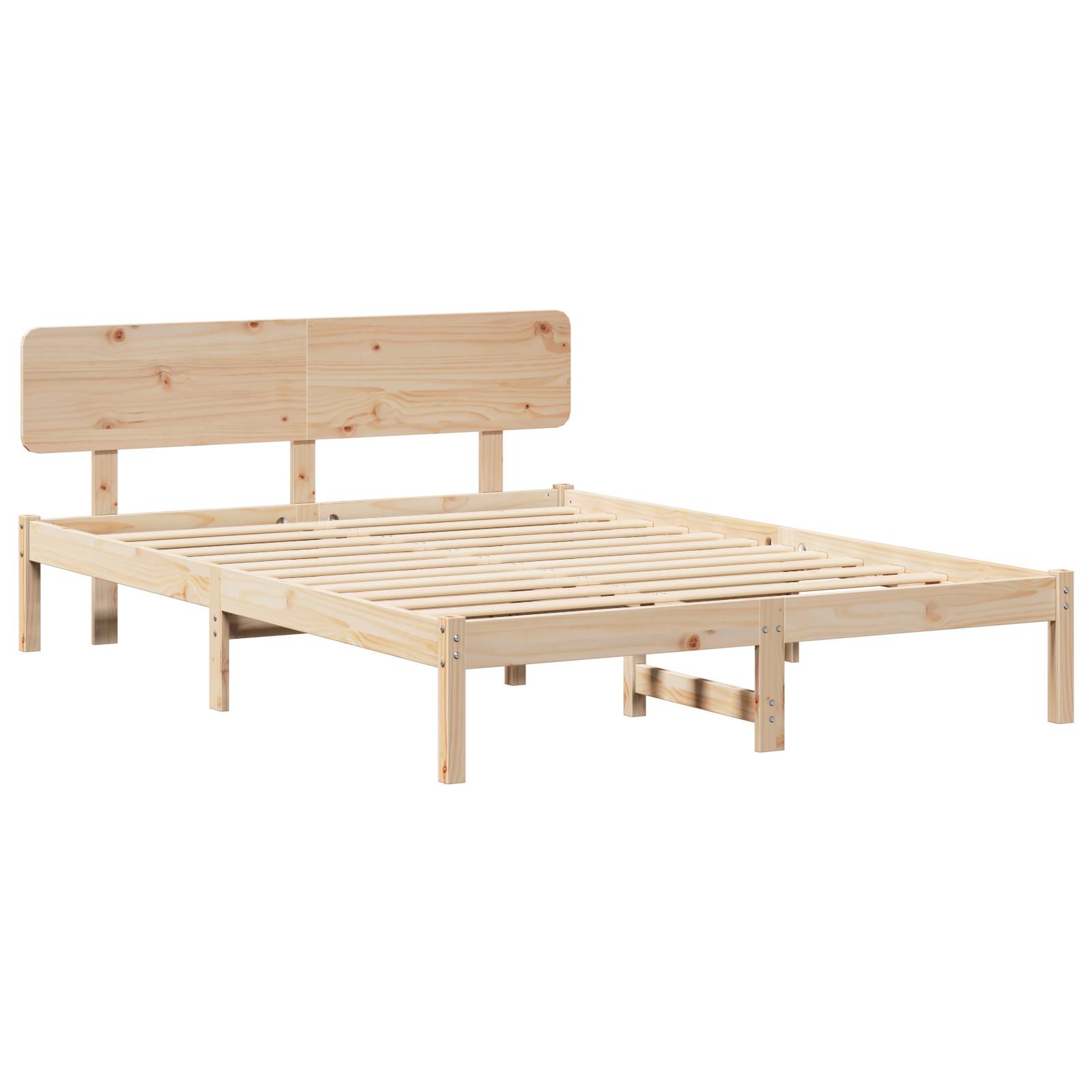 vidaXL Bettgestell mit Kopfteil 200x200 cm Massivholz Kiefer