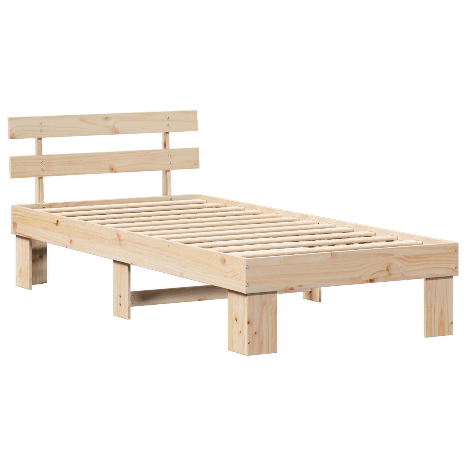 vidaXL Bettgestell mit Kopfteil 80x200 cm Massivholz Kiefer