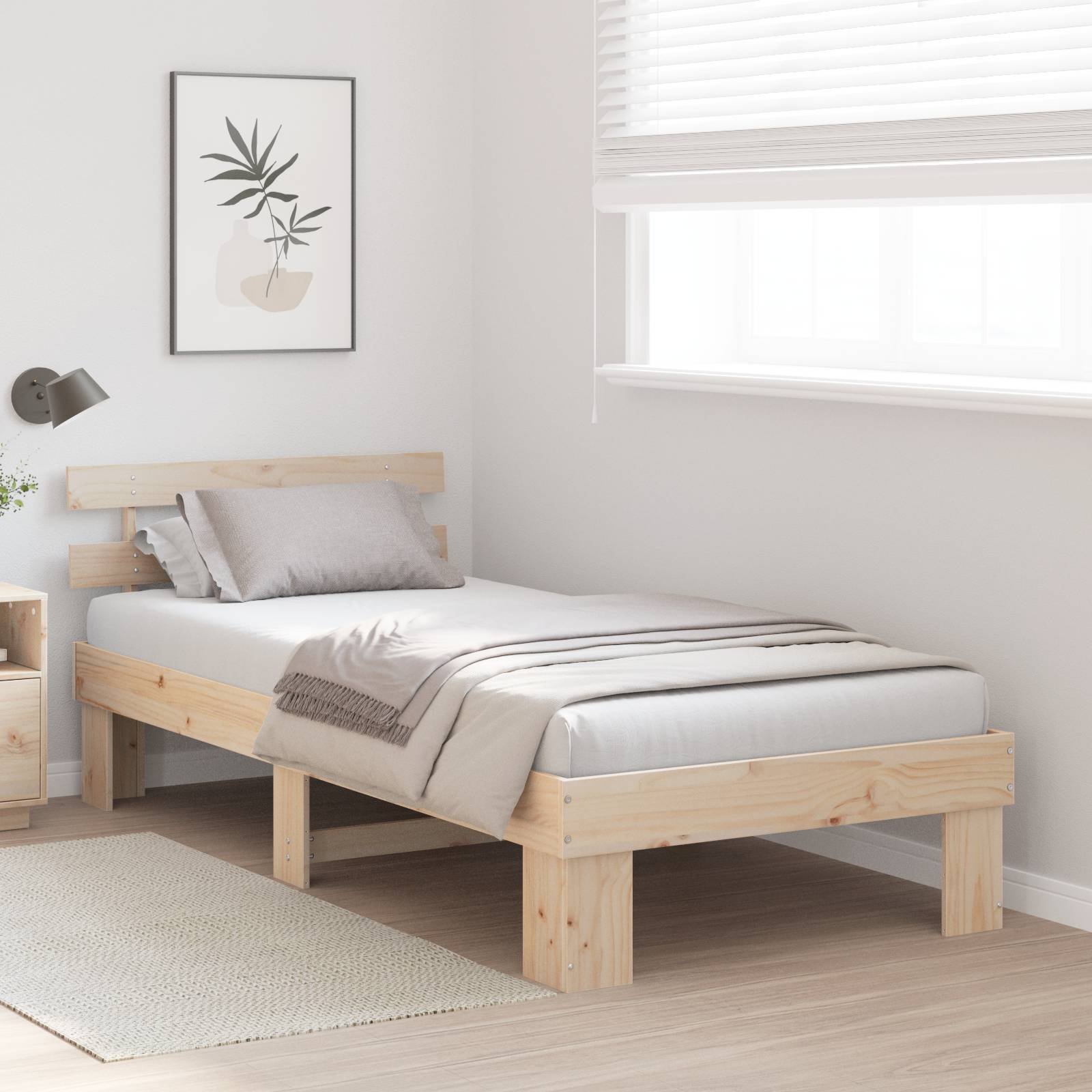 vidaXL Bettgestell mit Kopfteil 80x200 cm Massivholz Kiefer