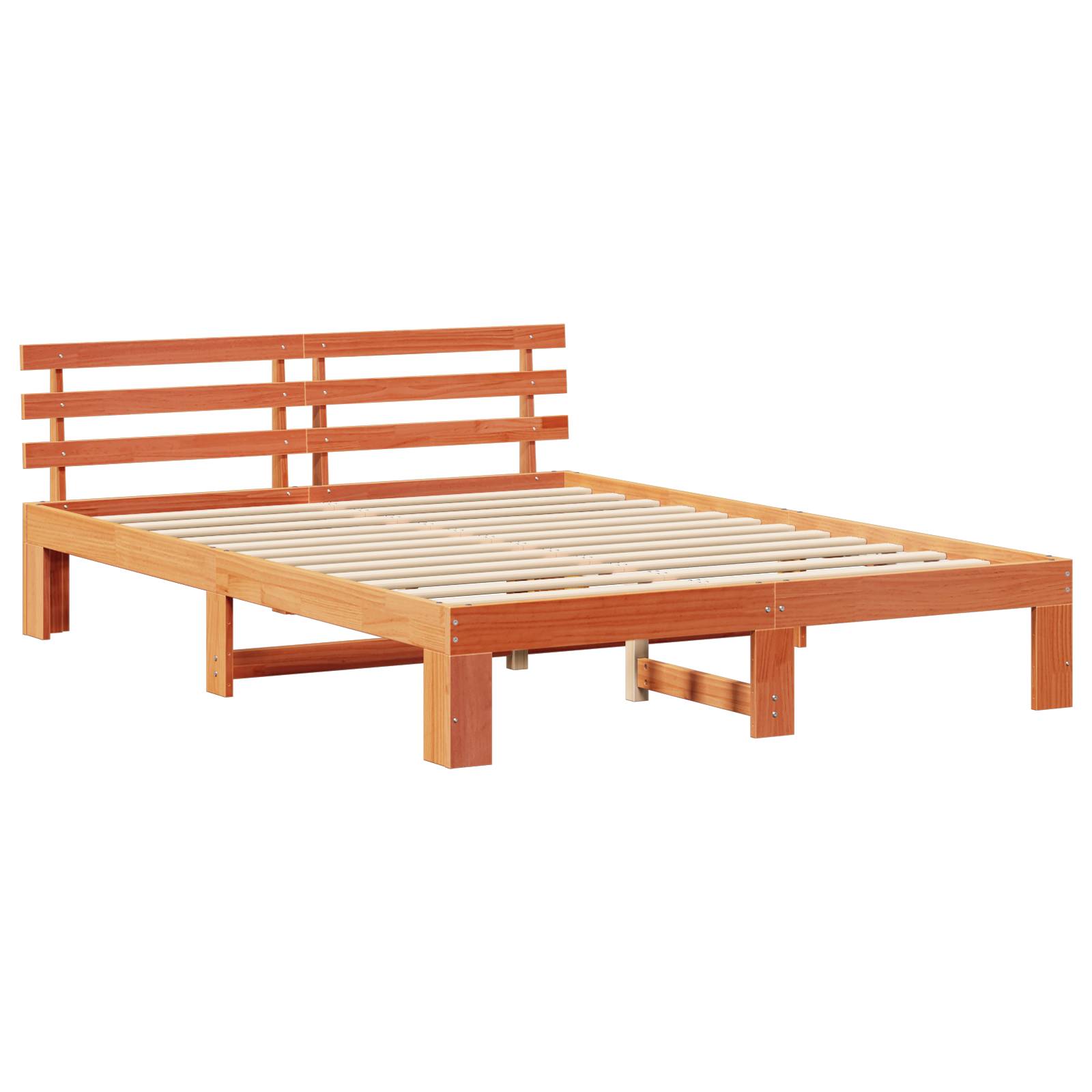 vidaXL Kiefer Bettgestell Wachsbrown Massivholz 150 x 200 cm Bettgestell