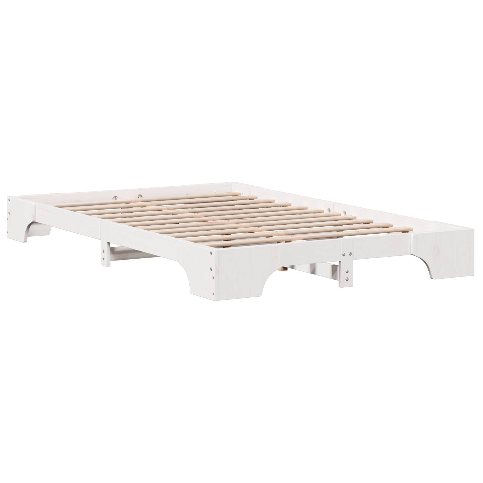vidaXL Bettgestell Weiß Massivholz 120 x 190 cm Langlebig