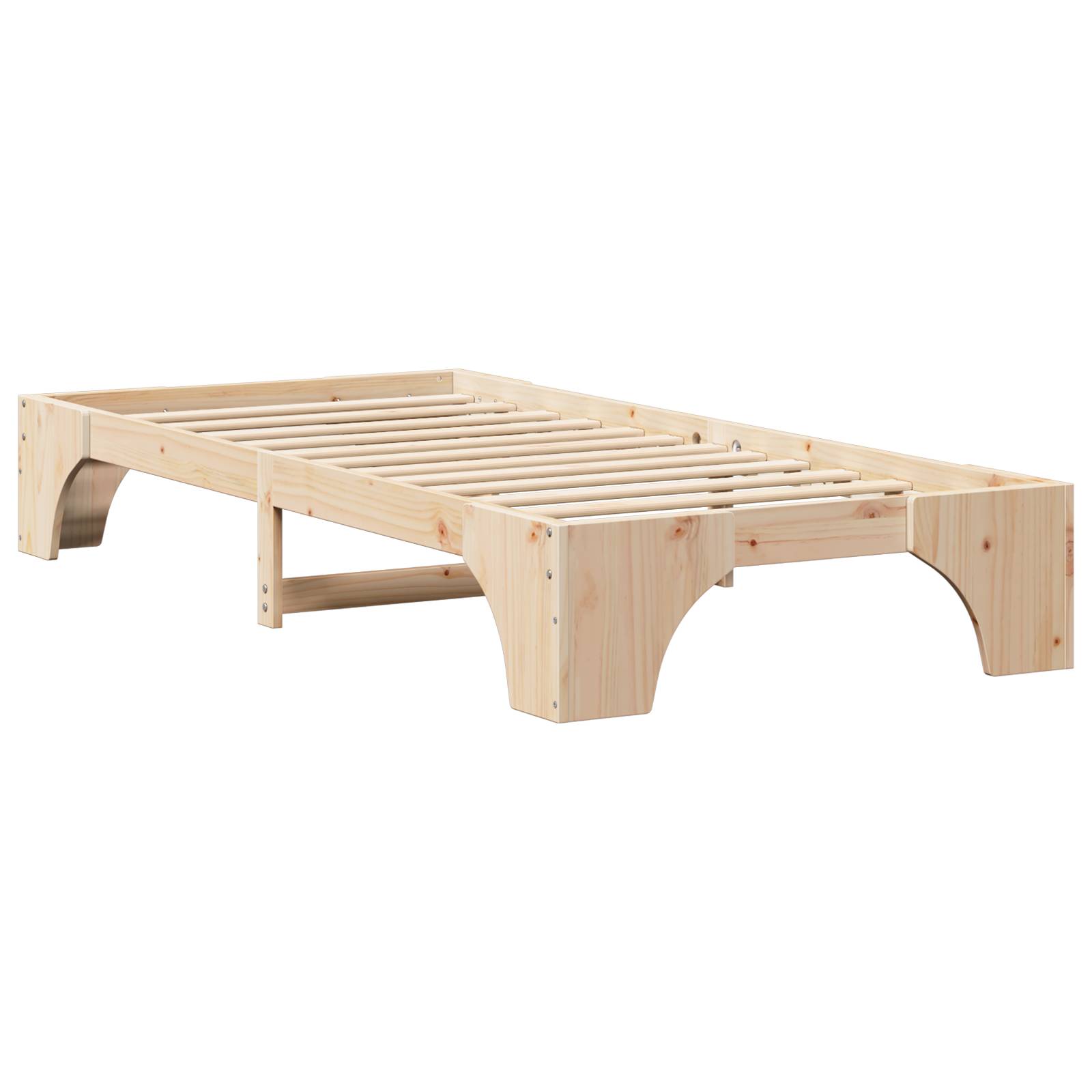 vidaXL Bettgestell Natur Kiefernholz 90 x 190 cm