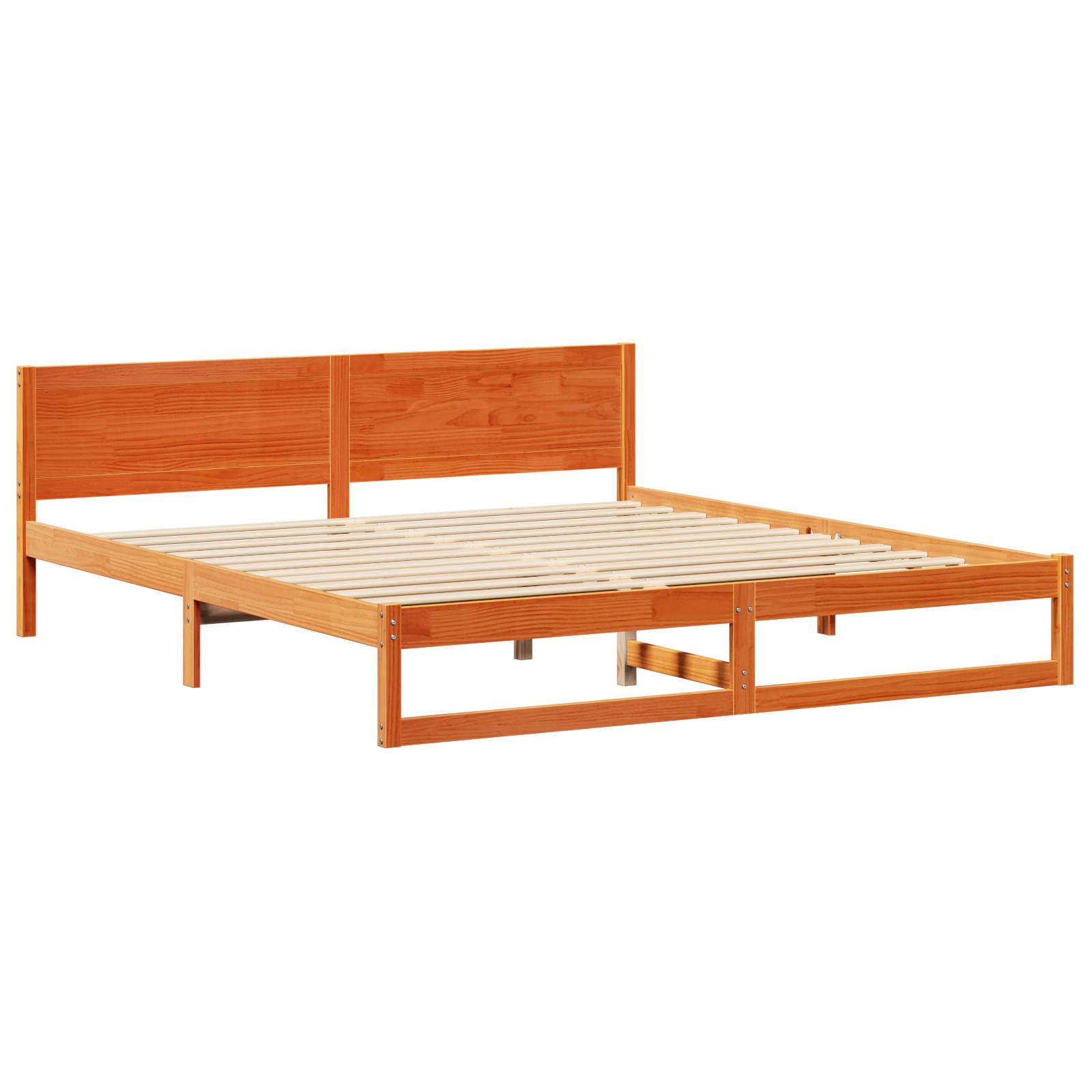 vidaXL Bettgestell Wachsbraun Massivholz Kiefer 180 x 200 cm Langlebig