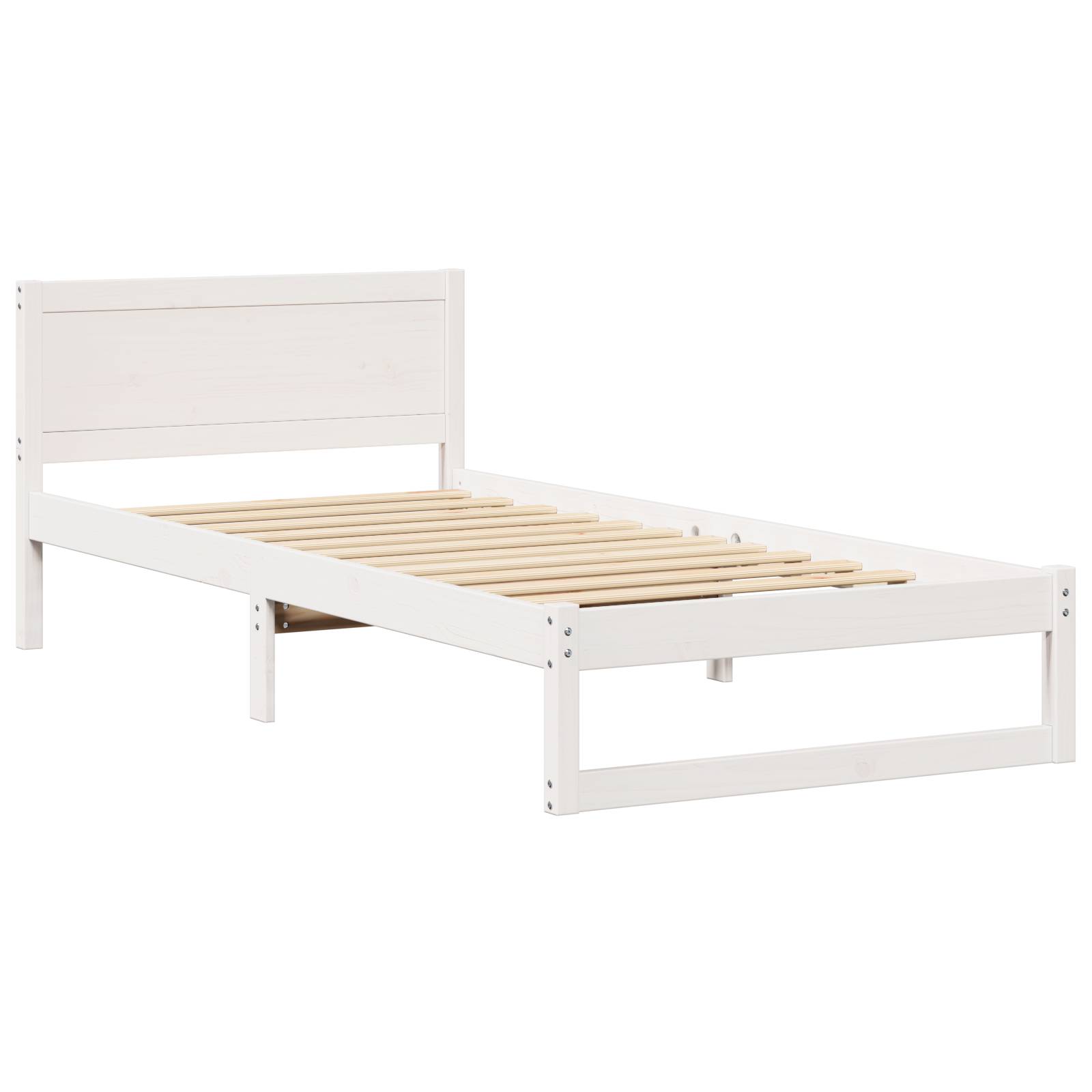vidaXL Bettgestell Weiß Holz 90 x 200 cm Minimalistisches Bettgestell