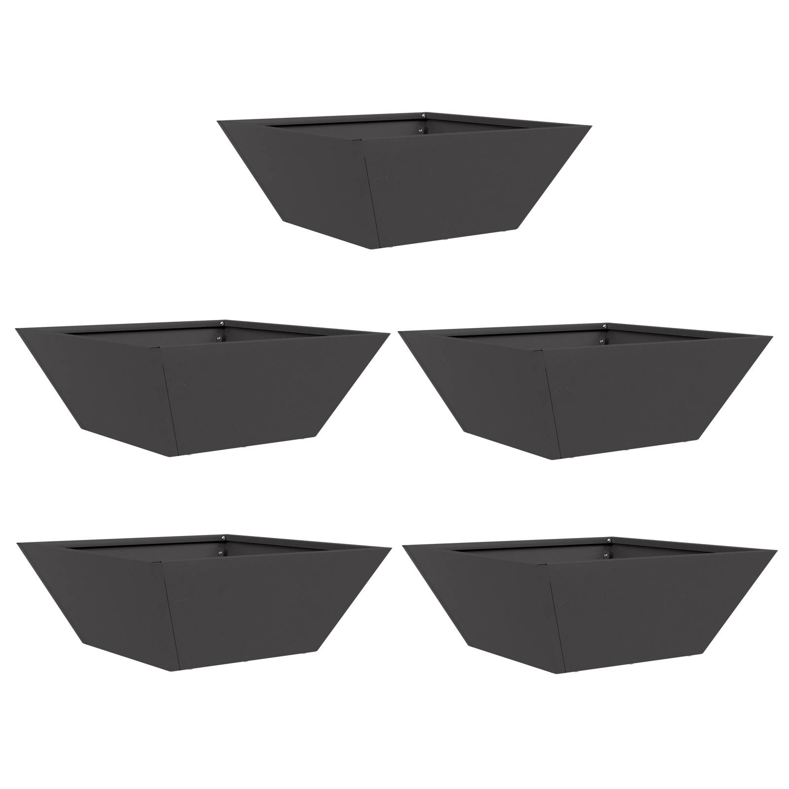 vidaXL Metallpflanzgefäß Schwarz Metall 40 x 40 x 15 cm Pflanzgefäße
