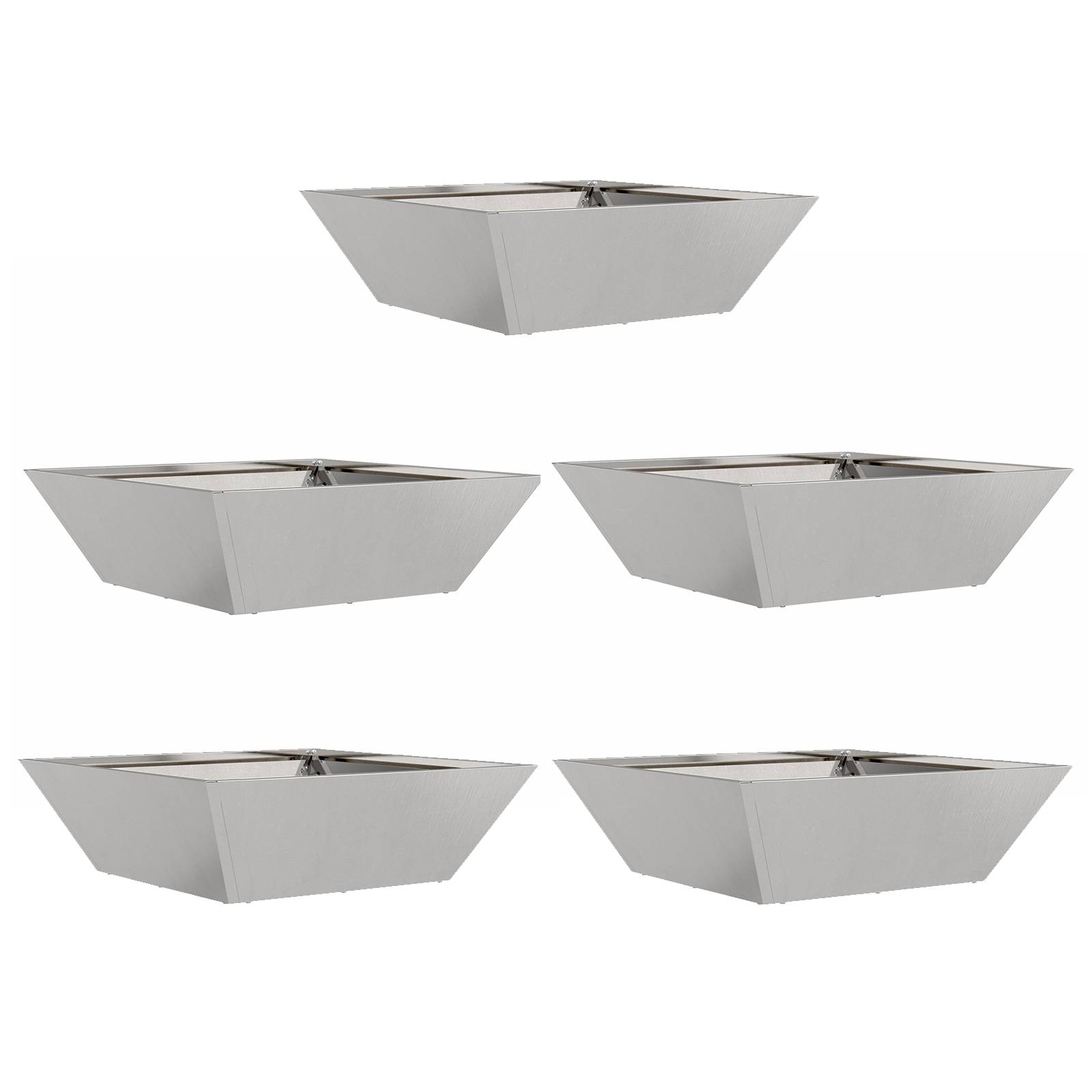 vidaXL Metallpflanzerset Edelstahl Groß Dekorative Intarsien