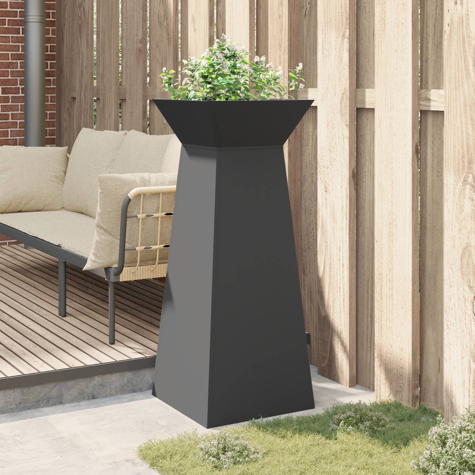 vidaXL Pflanzenständer Schwarz Metall 40 x 40 x 101 cm