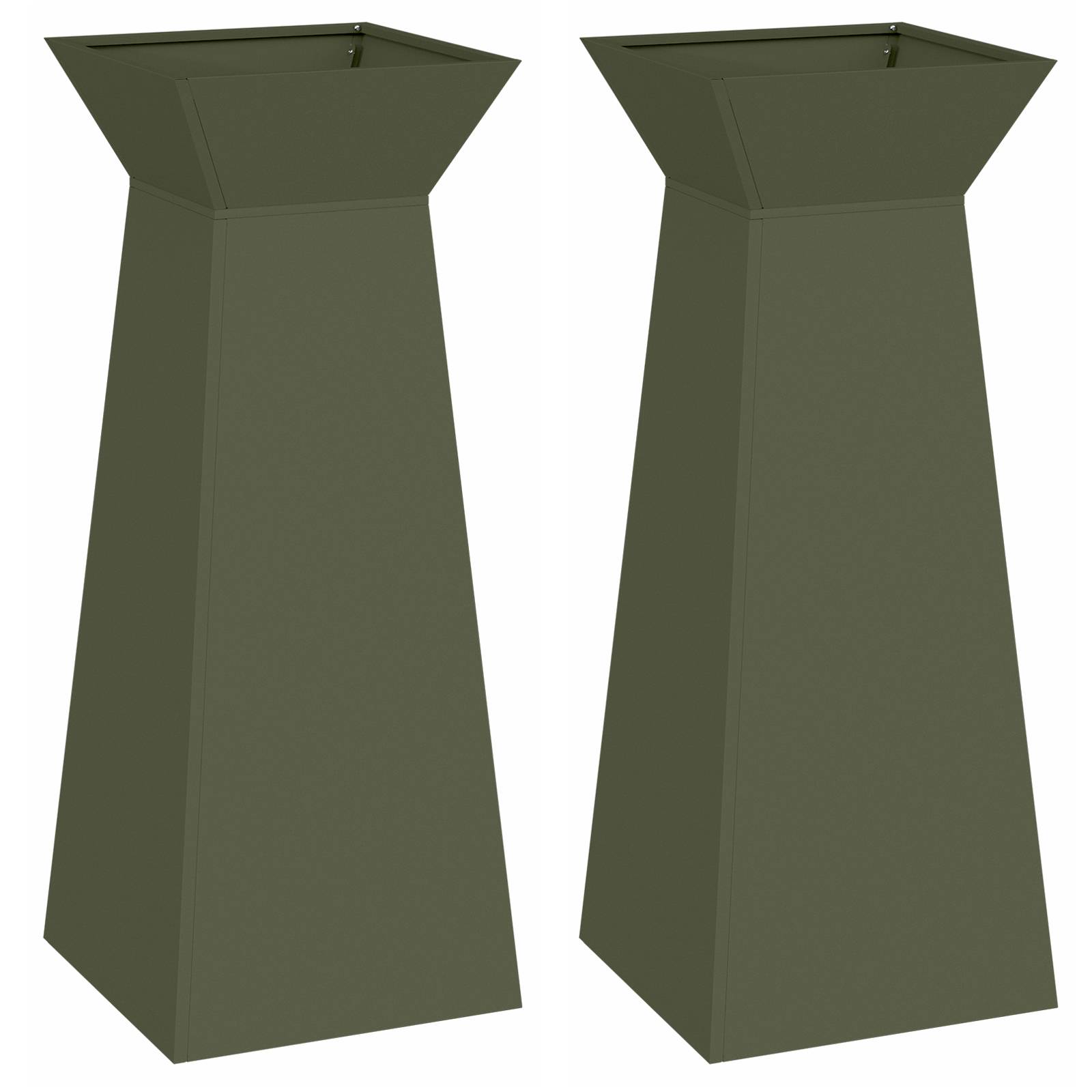 vidaXL Pflanzenständer Olivgrün Metall 40 x 40 x 101 cm