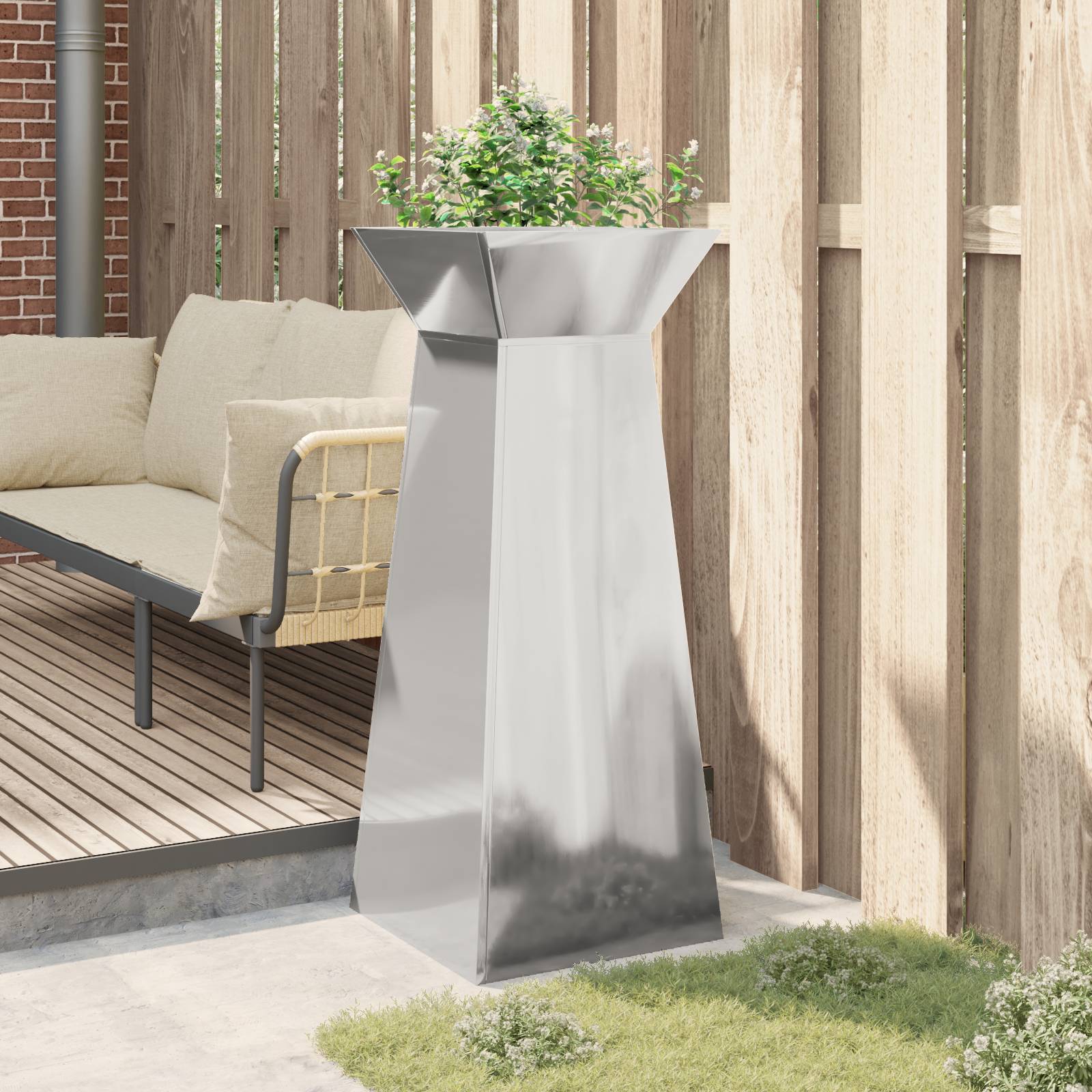 vidaXL Pflanzenständer Feuerverzinkter Stahl 40 x 40 x 101 cm Pflanzer