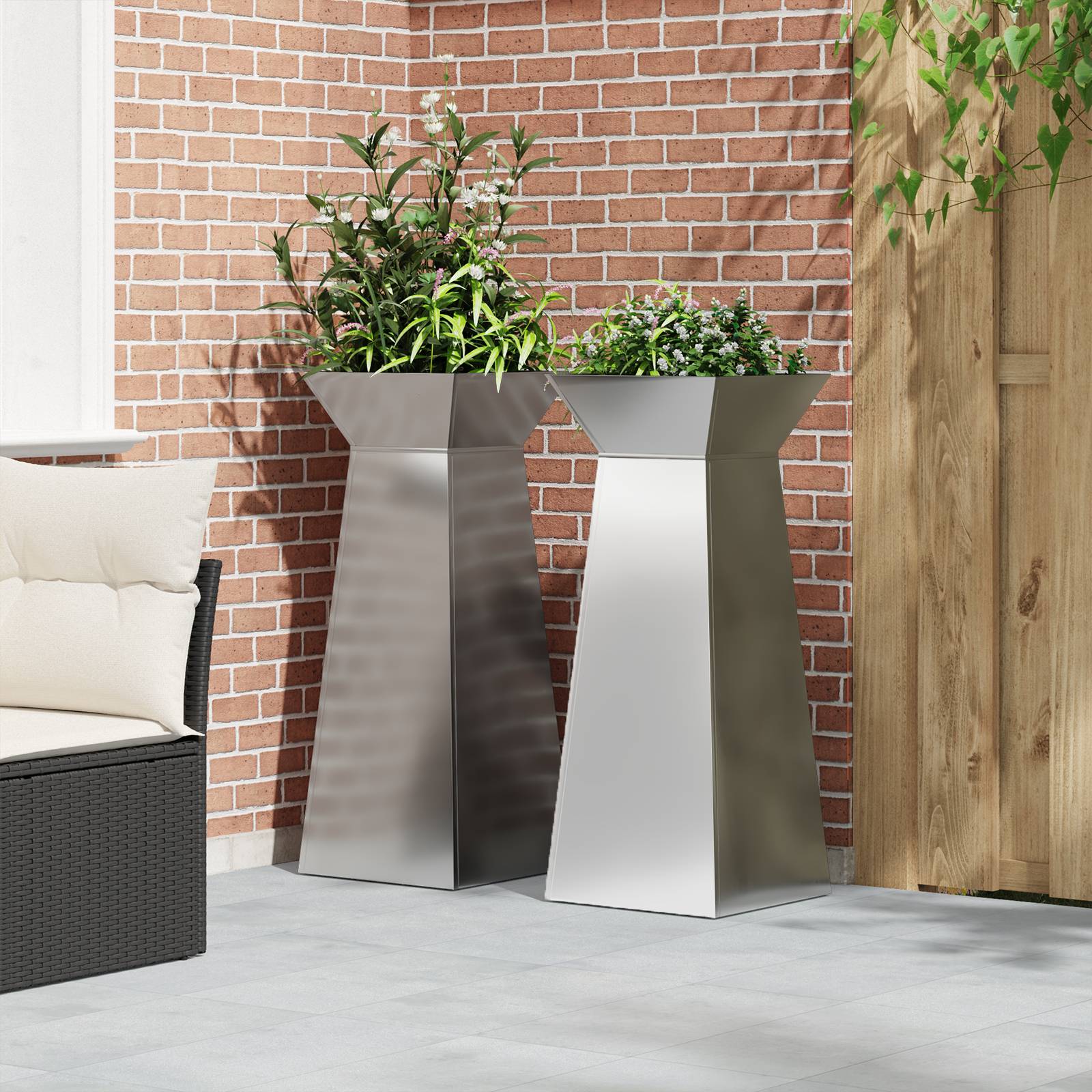 vidaXL Pflanzenständer Verzinkter Stahl 40 x 40 x 101 cm Langlebig