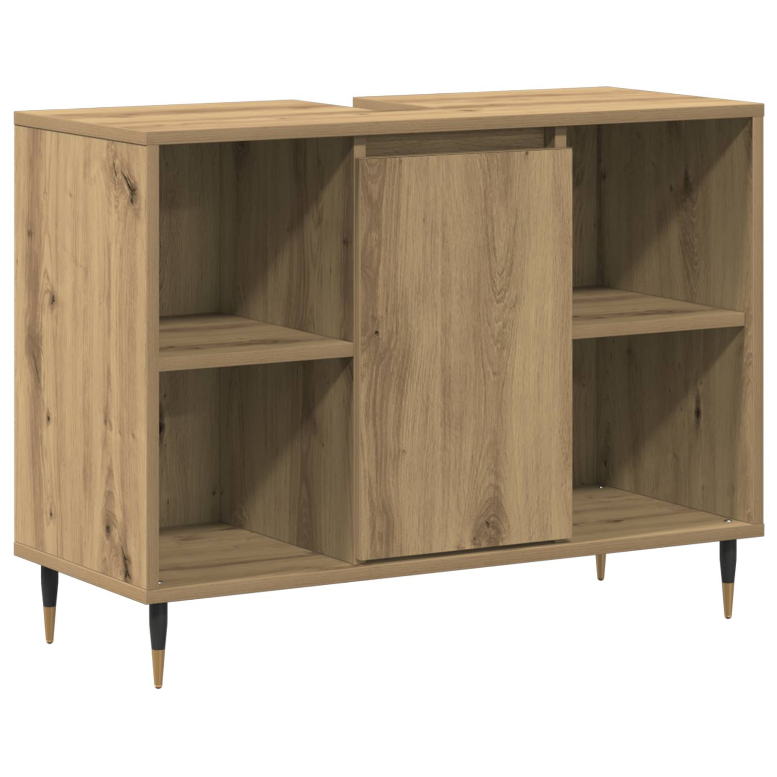 vidaXL Waschtisch Kunsthandwerk Eiche MDF Standard Waschtisch
