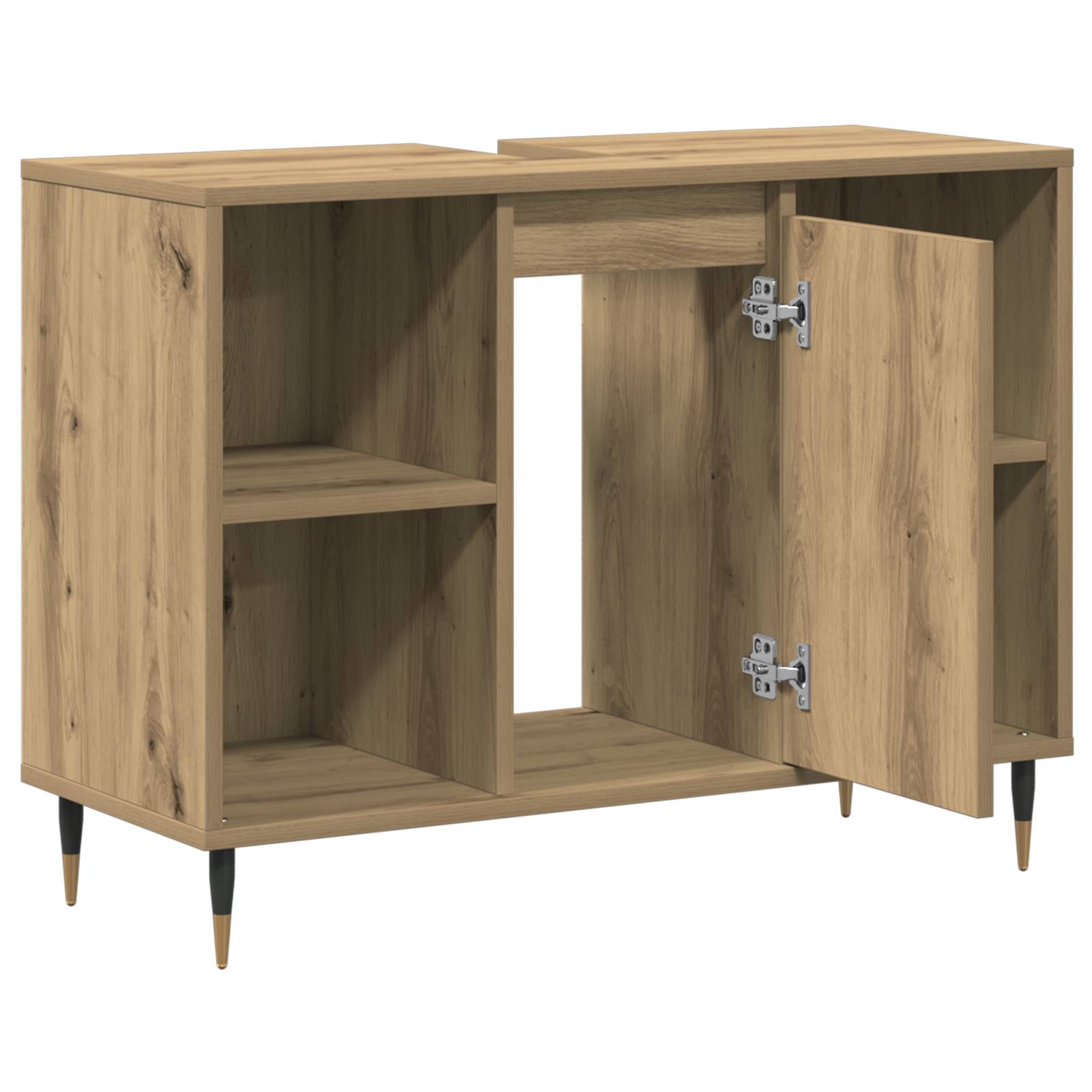 vidaXL Waschtisch Kunsthandwerk Eiche MDF Standard Waschtisch