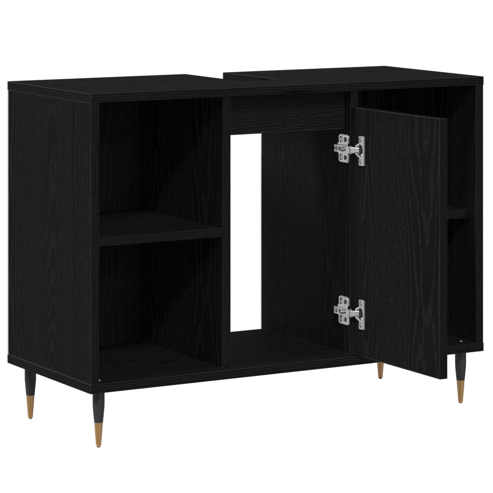 vidaXL Kommode Schwarze Eiche Holzwerkstoff Mittel