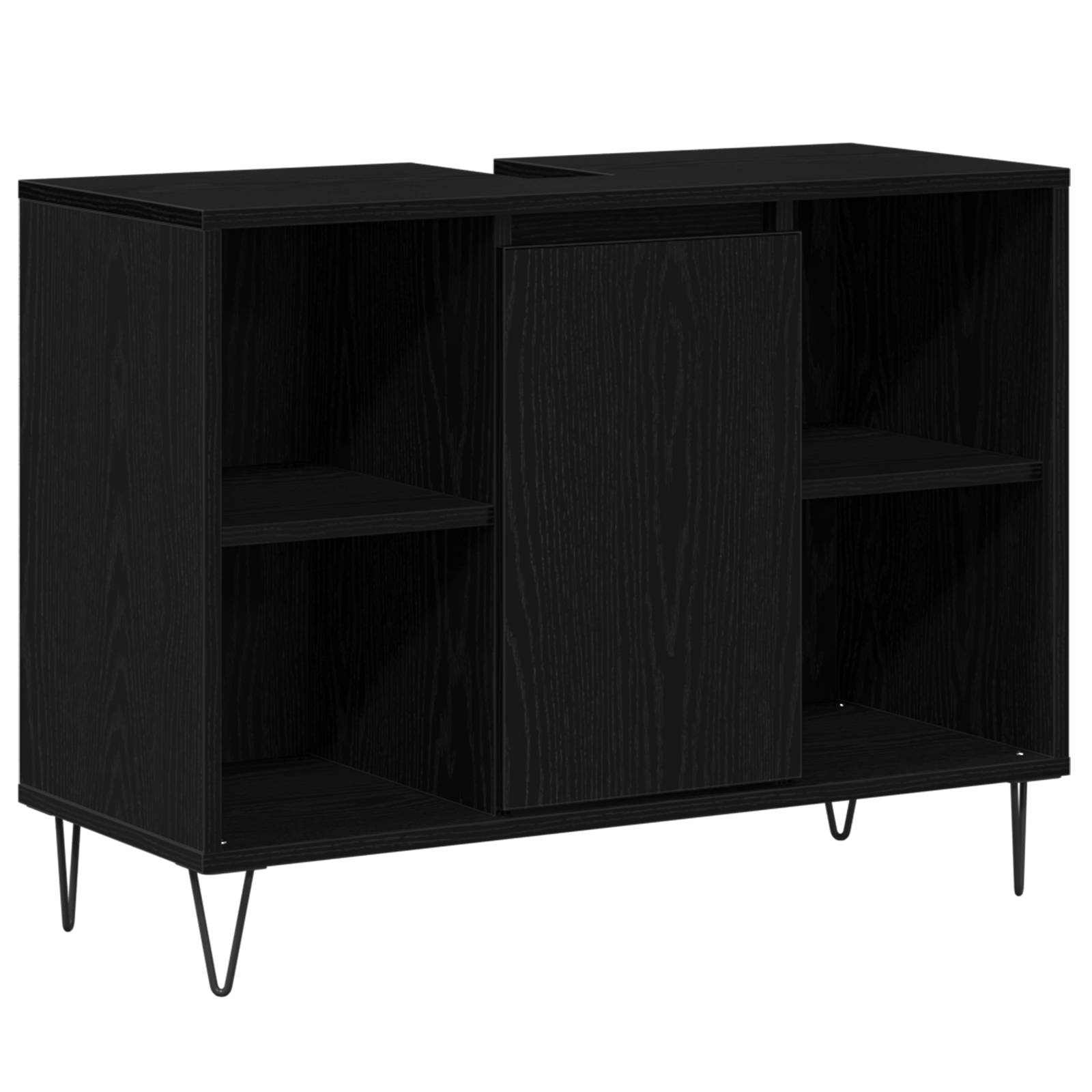 vidaXL Schwarzer Eichenwaschtisch Schwarze Eiche MDF Mittel