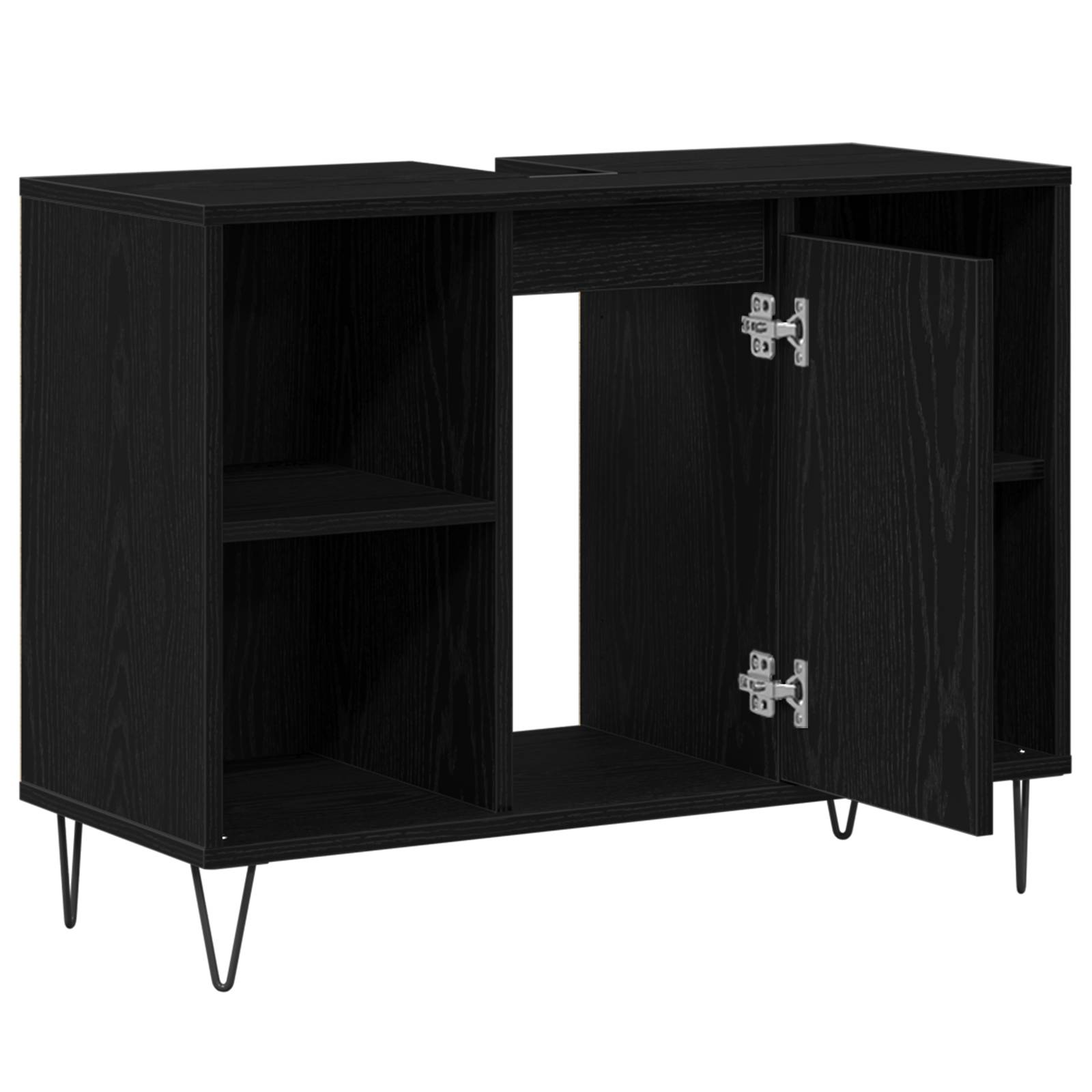 vidaXL Schwarzer Eichenwaschtisch Schwarze Eiche MDF Mittel