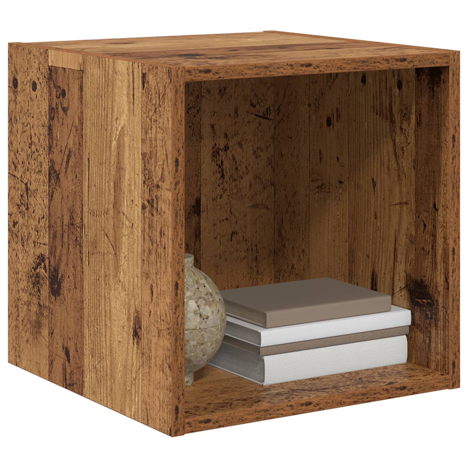 vidaXL Wandregale 2er Set - Altes Holz - 37x37x37 cm - Aus Spanplatte