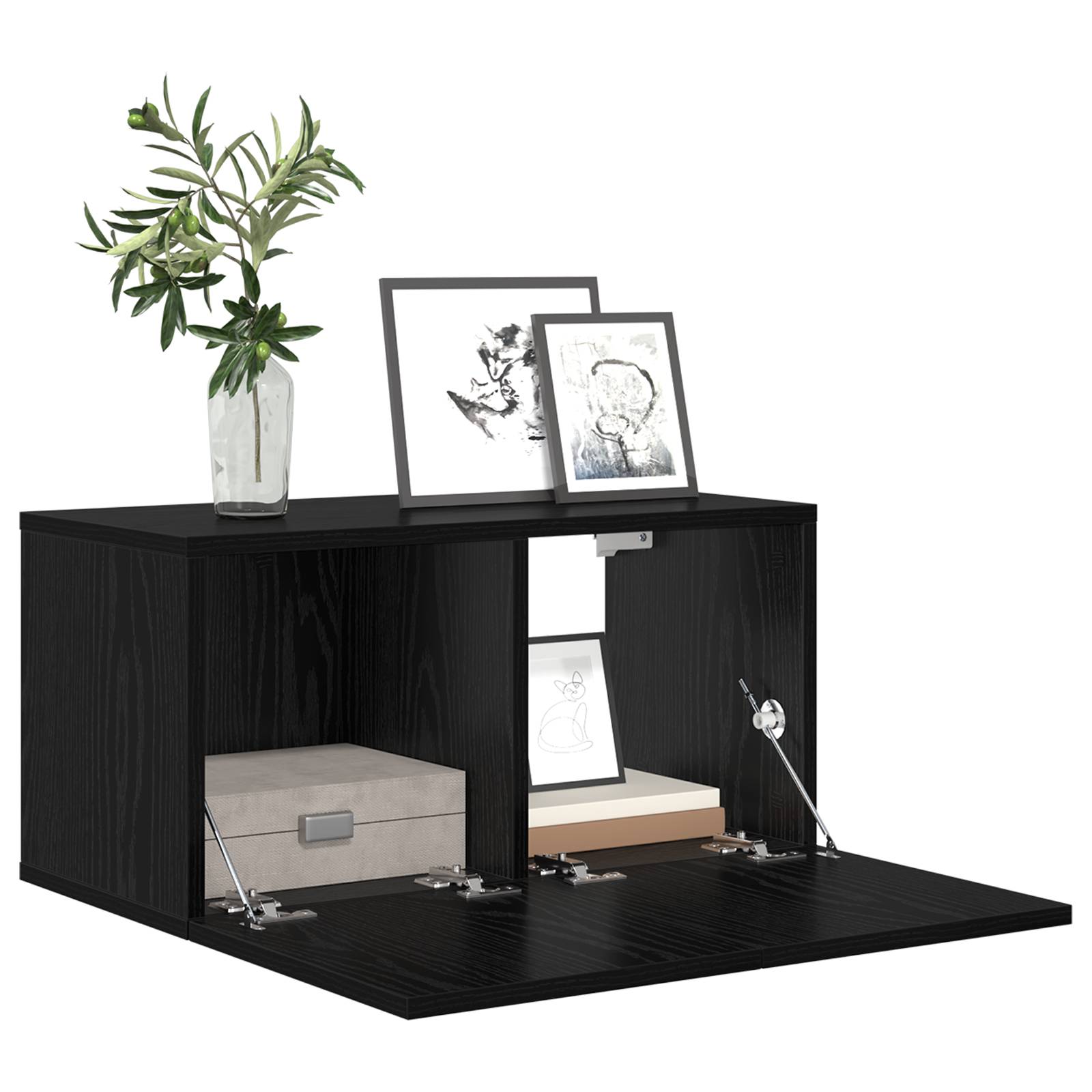 vidaXL TV Schrank Set Schwarze Eiche Holzwerkstoff Mittel TV Schrank