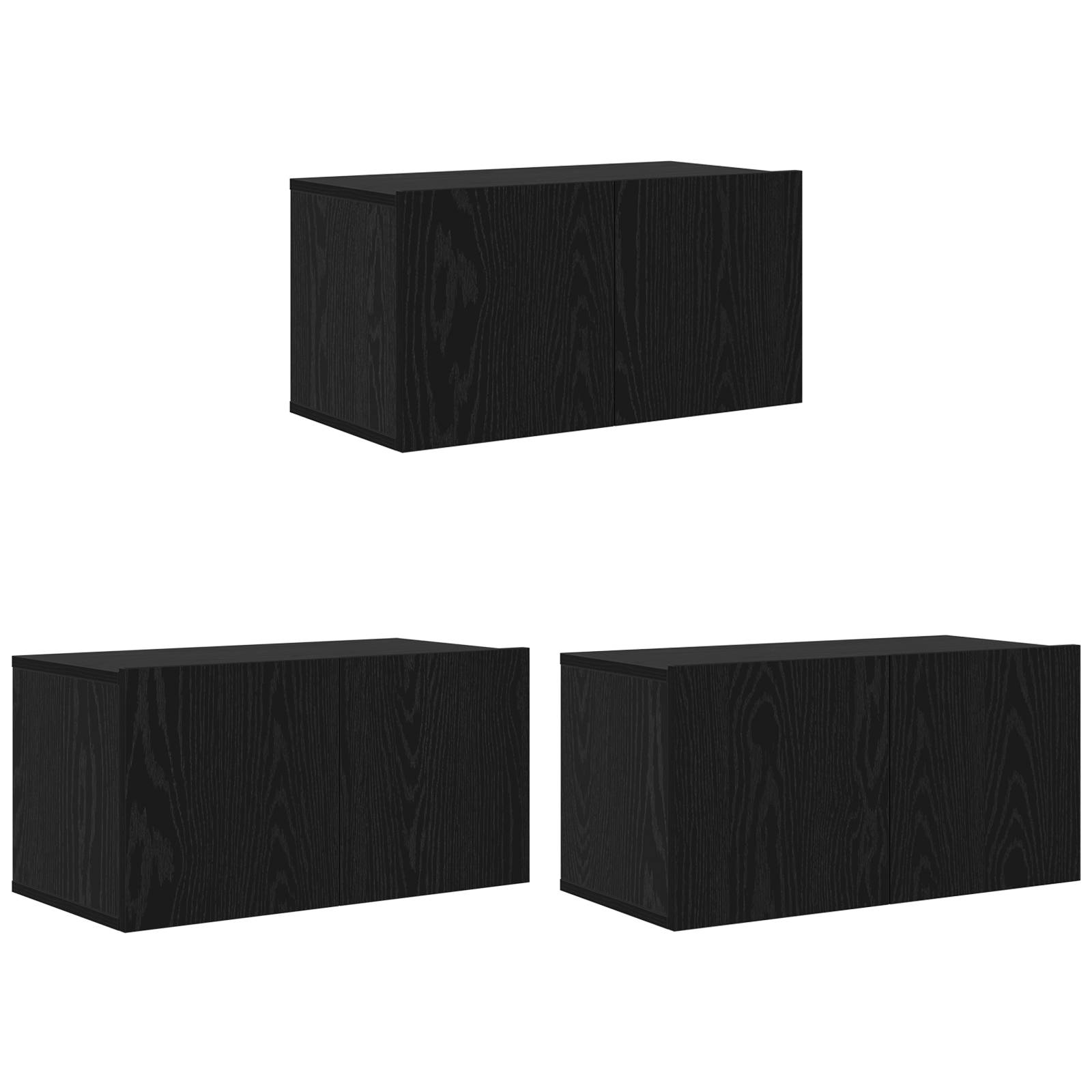 vidaXL TV Schrank Set Schwarze Eiche Holzwerkstoff Mittel TV Schrank