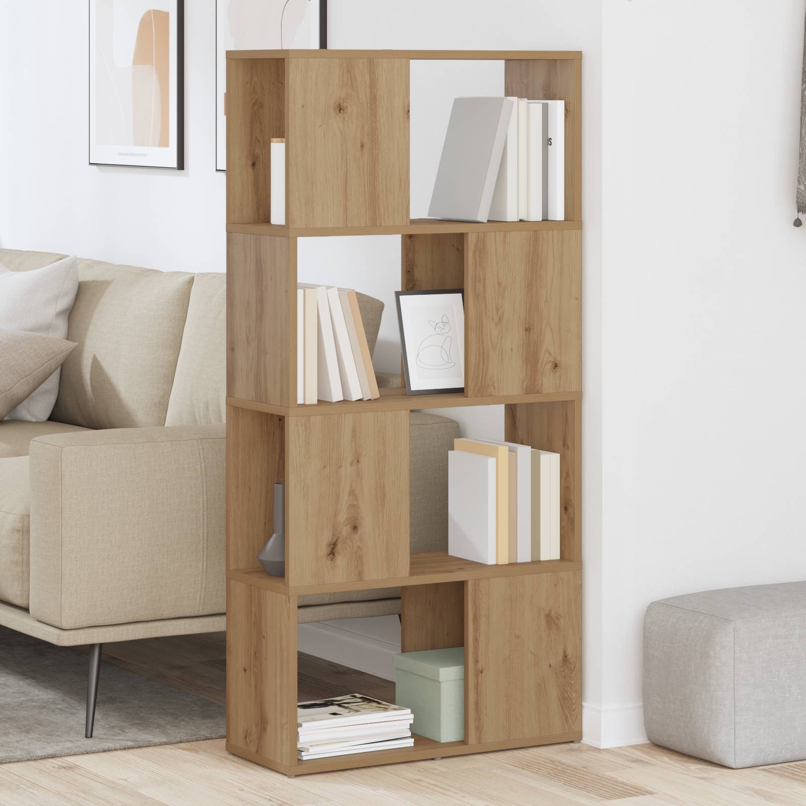 vidaXL TV Stand Artisan Eiche Engineered Wood 60 cm x 24 cm x 124 cm